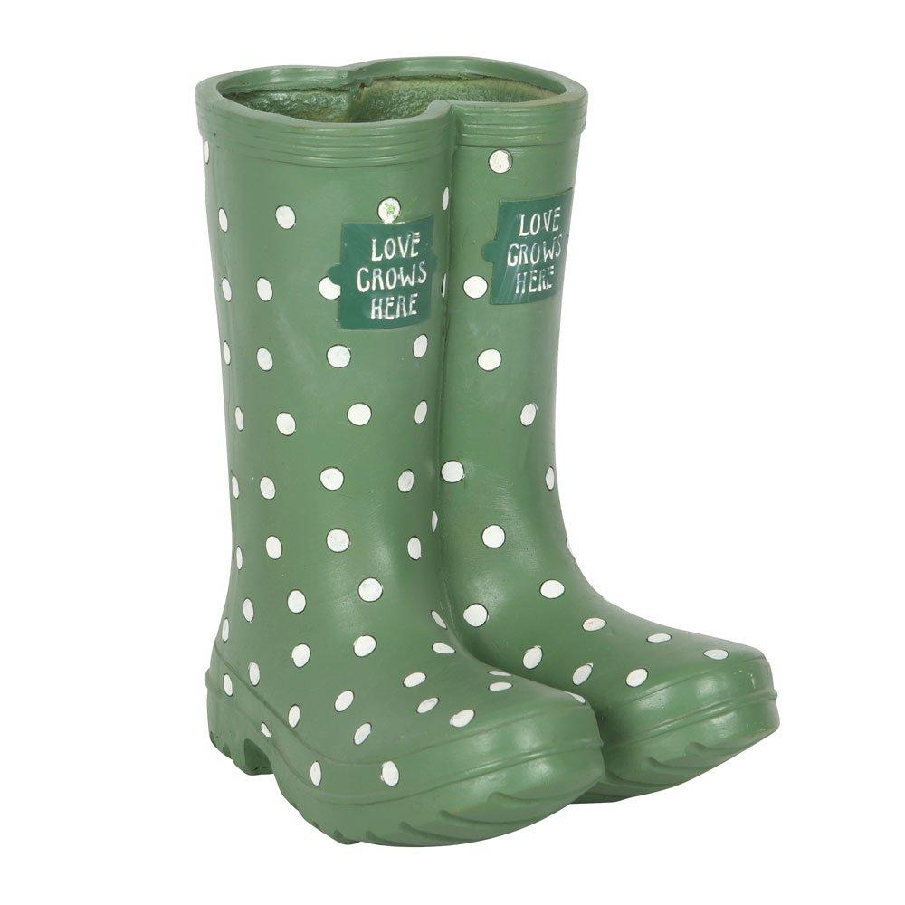Green - Something Different - Light Green Welly Boot Planter - 2