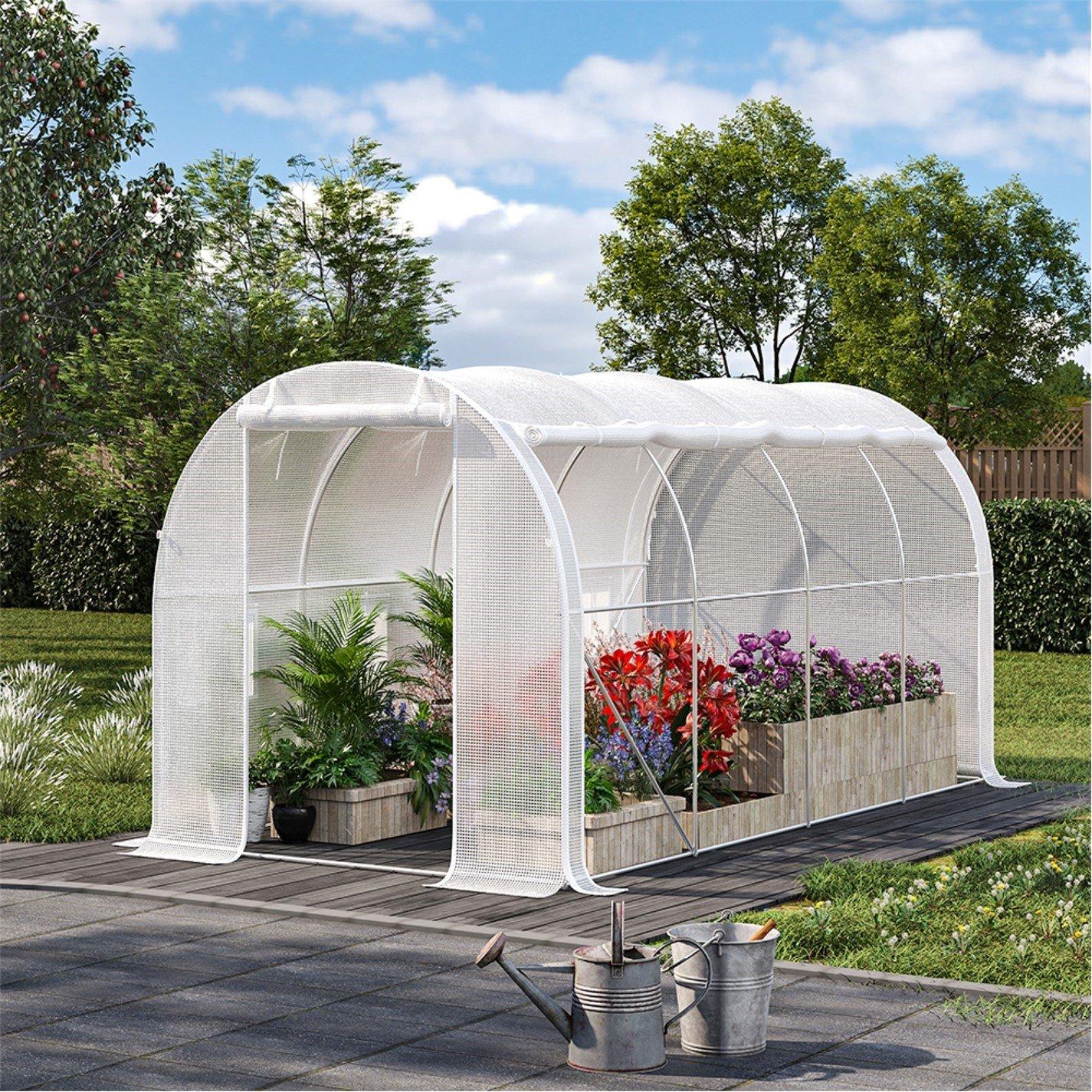 White - Breeins - Metal Framed Walk-in Greenhouse White - 6