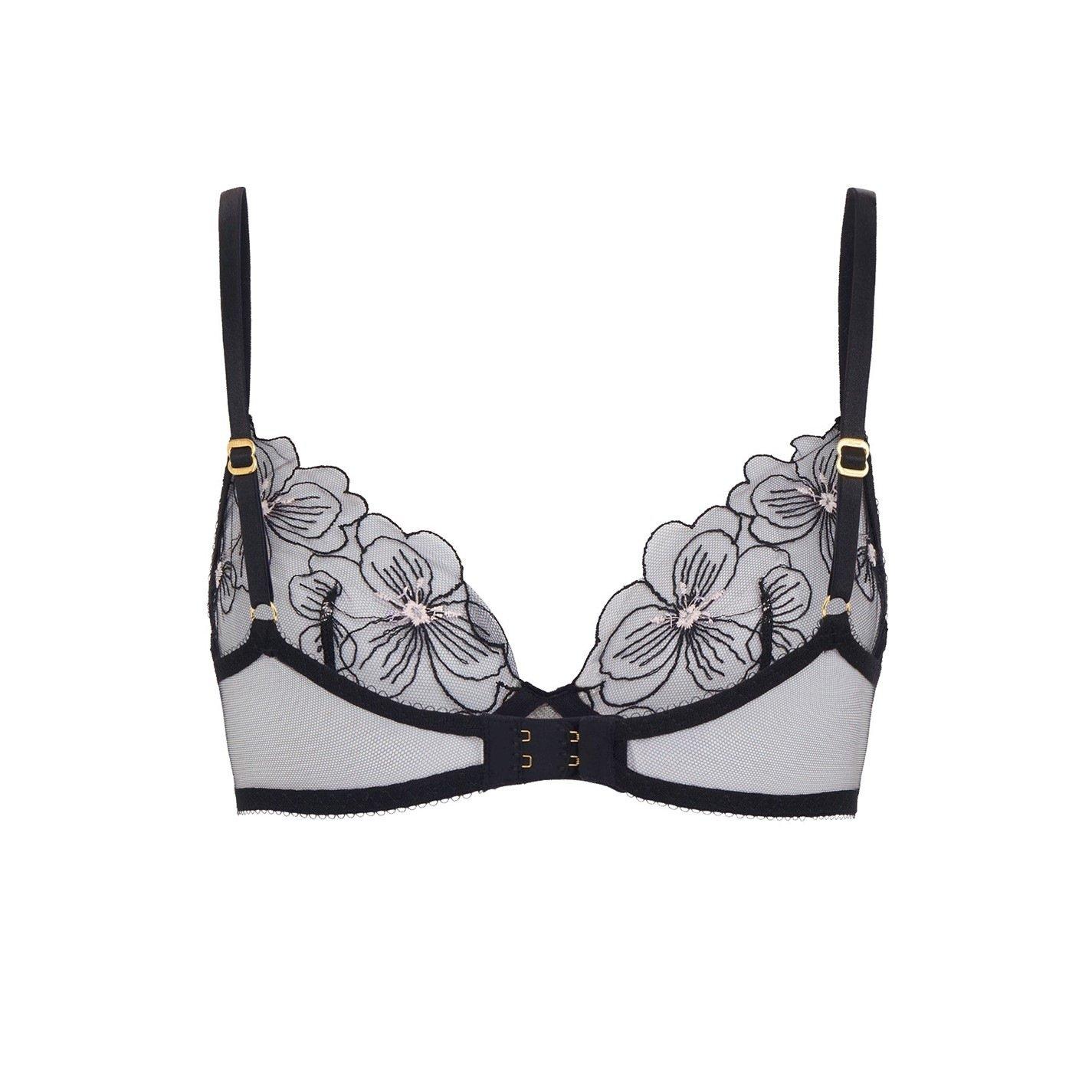 Black/Baby Pink - Agent Provocateur - ANIE Plunge Underwired Bra - 5