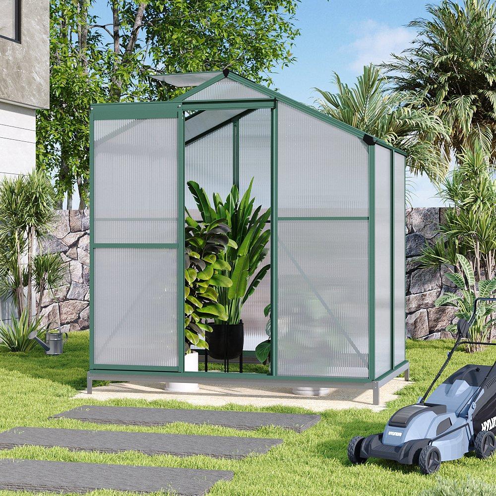 Green - Breeins - Outdoor 4x6Fts Garden Greenhouse with 2 Vents - 1