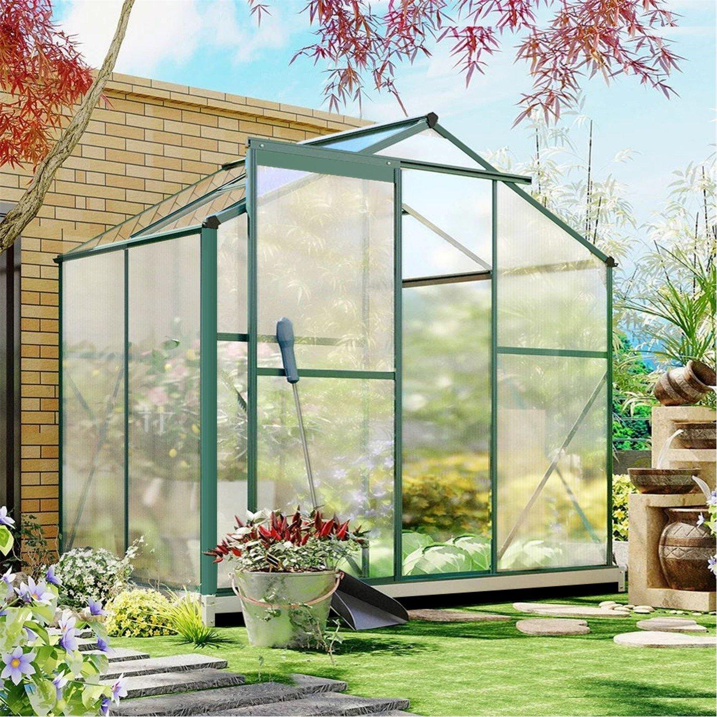 Green - Breeins - Outdoor 4x6Fts Garden Greenhouse with 2 Vents - 3