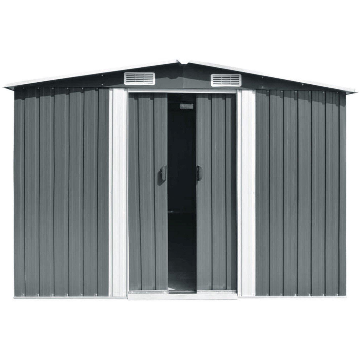 Black - Breeins - Outdoor 12x10Fts Metal Storage Shed Black - 2