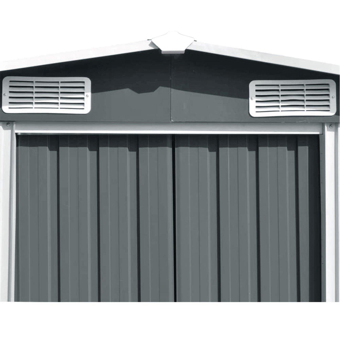 Black - Breeins - Outdoor 12x10Fts Metal Storage Shed Black - 4