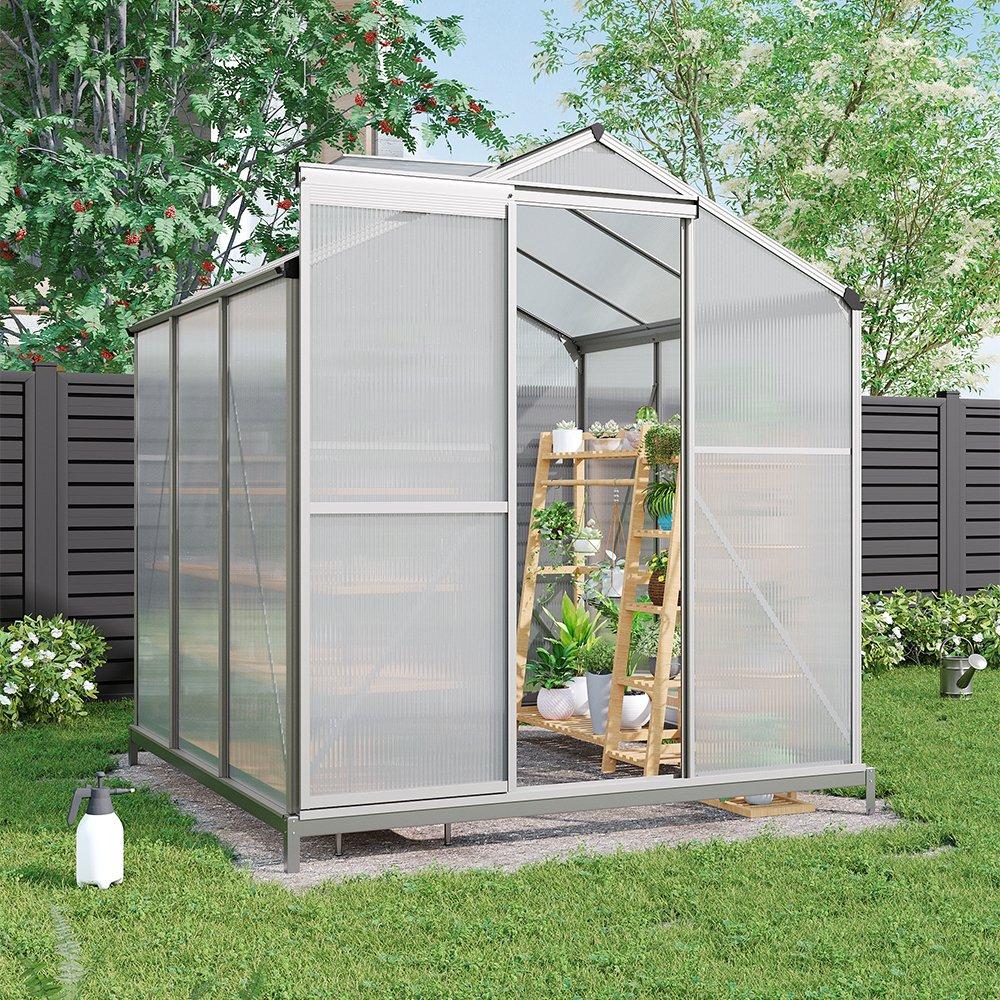 White - Breeins - Outdoor 6x6Fts Aluminium Greenhouse with Vent - 1