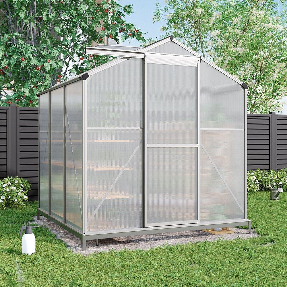 White - Breeins - Outdoor 6x6Fts Aluminium Greenhouse with Vent - 2