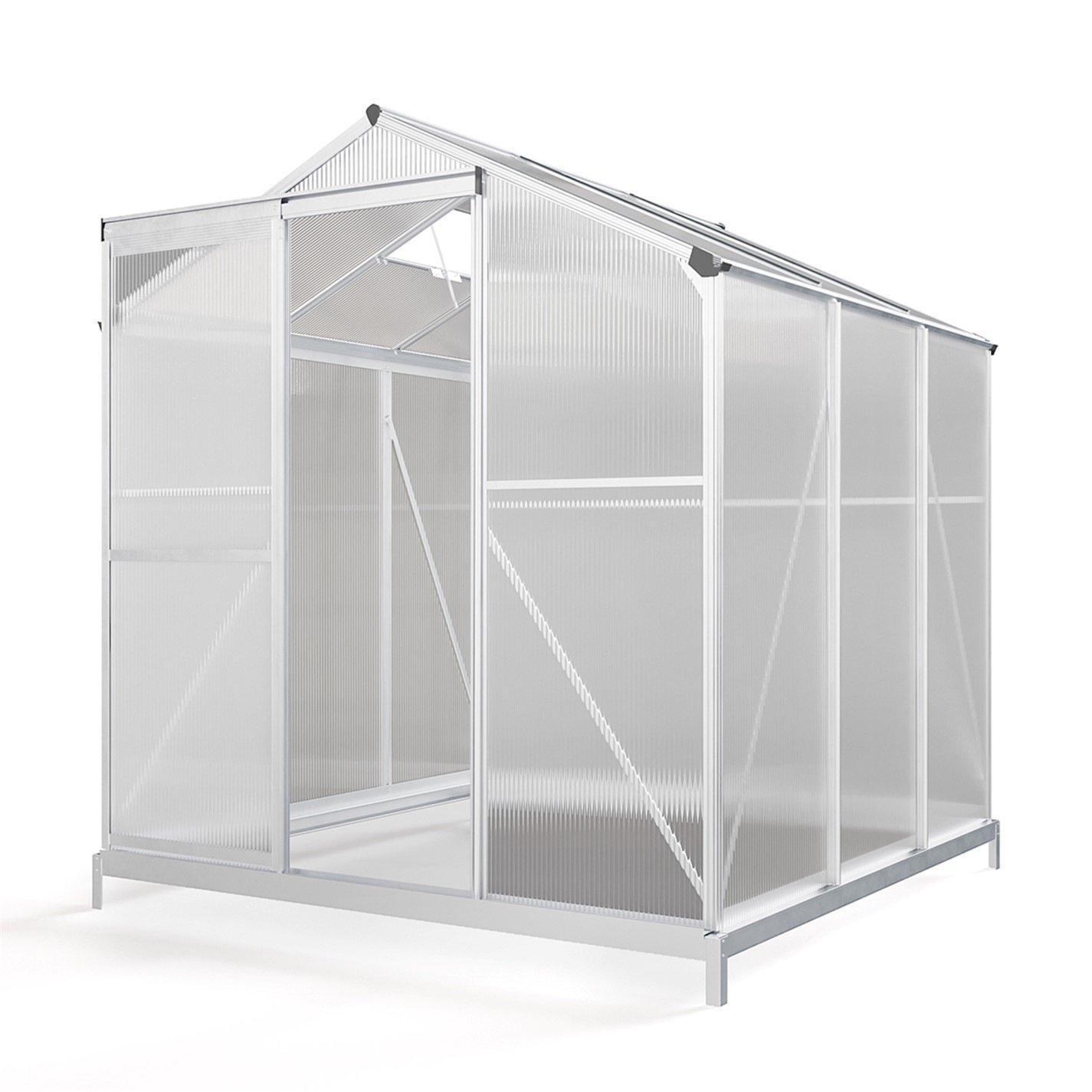 White - Breeins - Outdoor 6x6Fts Aluminium Greenhouse with Vent - 3