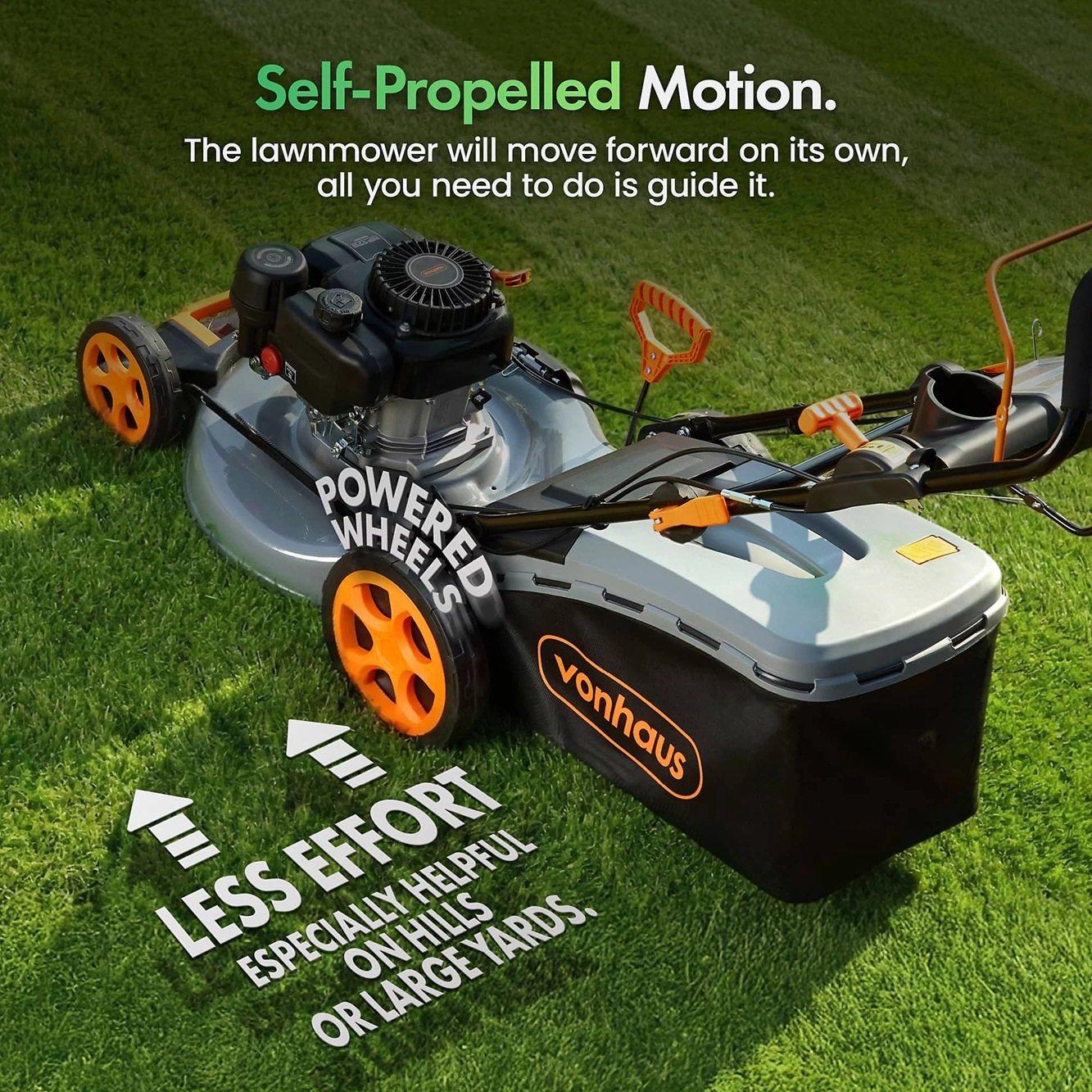 Orange - VonHaus - 171cc Petrol Lawn Mower - 4