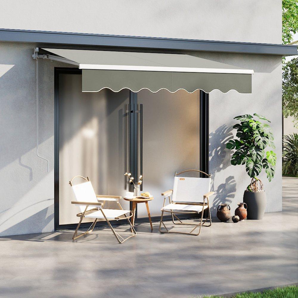 Grey - Breeins - 250cm Retractable Patio Door Fabric Awning Grey - 2