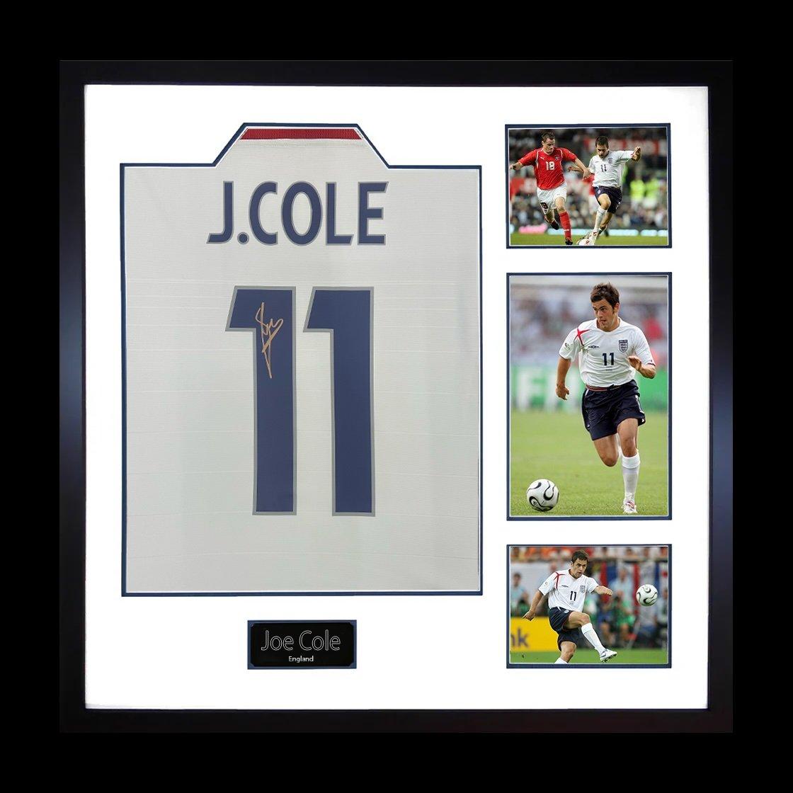 The Fan Cave  Joe Cole Signed England Shirt Elite Frame - White - 820x820mm