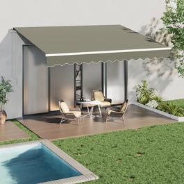 Breeins 400cm Retractable Patio Door Fabric Awning Grey