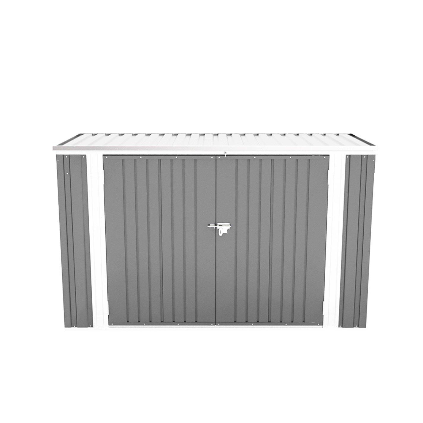 Grey - Breeins - Outdoor 7x3Fts Metal Bike Storage Shed Grey - 2