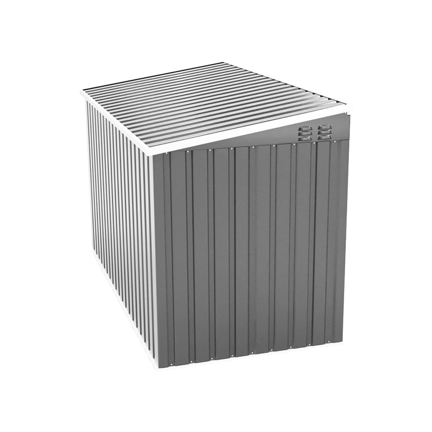 Grey - Breeins - Outdoor 7x3Fts Metal Bike Storage Shed Grey - 4