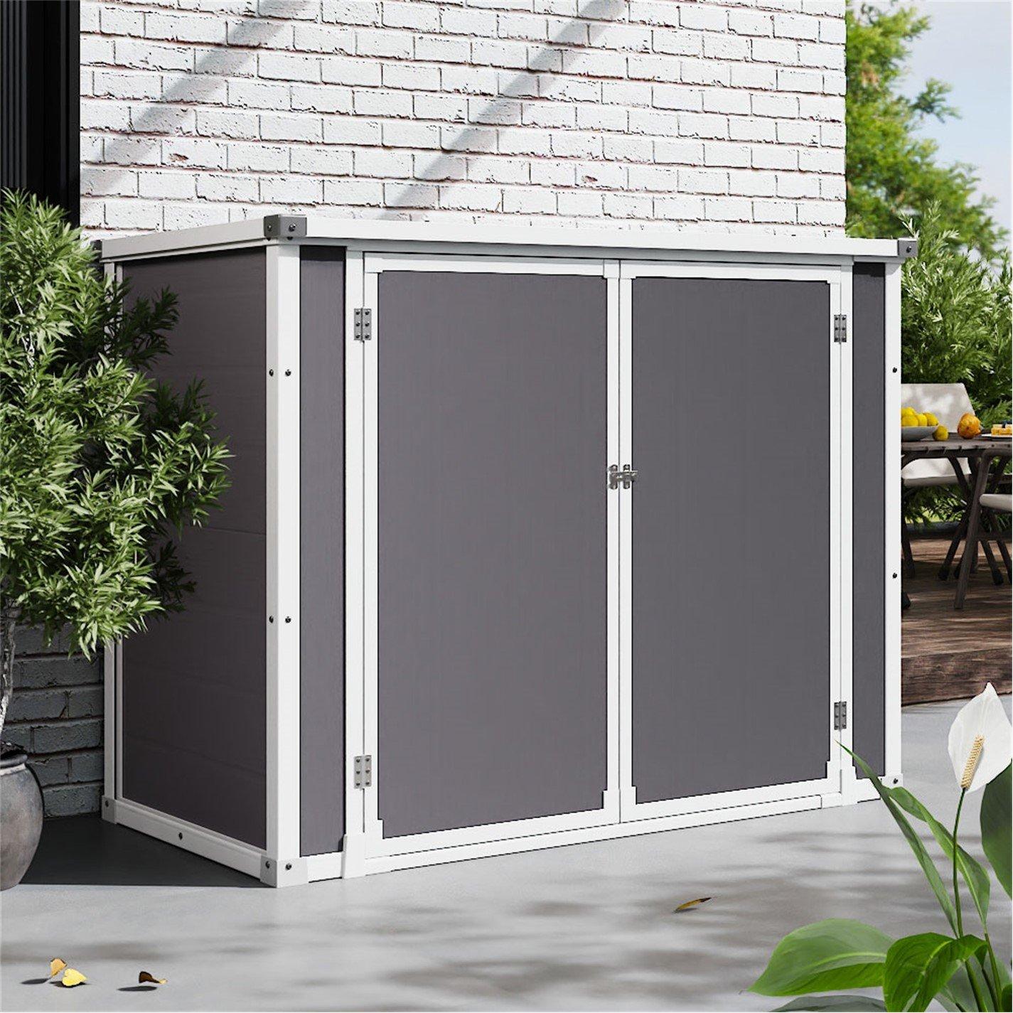 Grey - Breeins - Outdoor 4x2Fts Bicycle Storage Shed Grey - 1