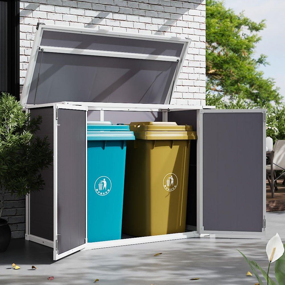 Grey - Breeins - Outdoor 4x2Fts Bicycle Storage Shed Grey - 2