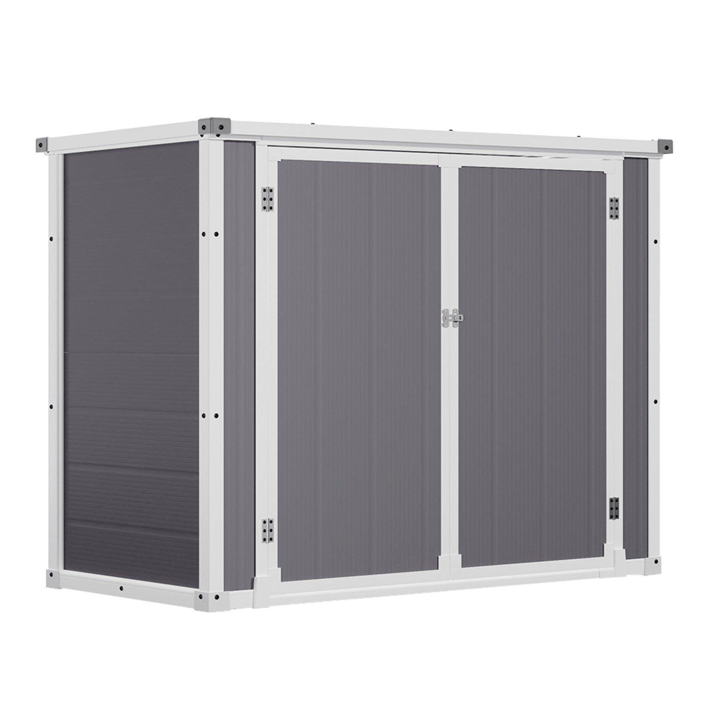 Grey - Breeins - Outdoor 4x2Fts Bicycle Storage Shed Grey - 4