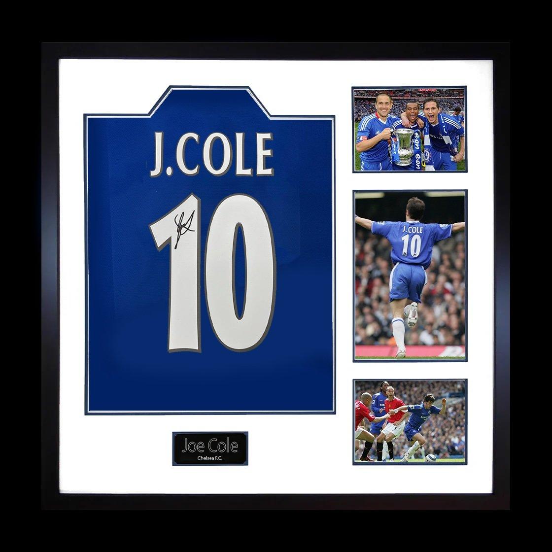 The Fan Cave  Joe Cole Signed Chelsea Shirt Elite Frame - Blue - 820x820mm