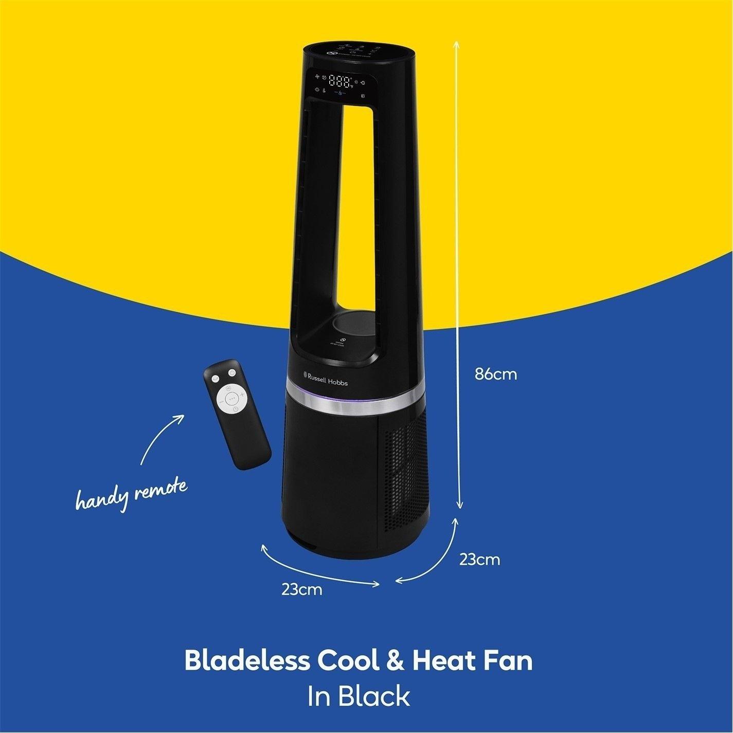 Black - Russell Hobbs - Bladeless Fan Cool and Heat in Black - 2