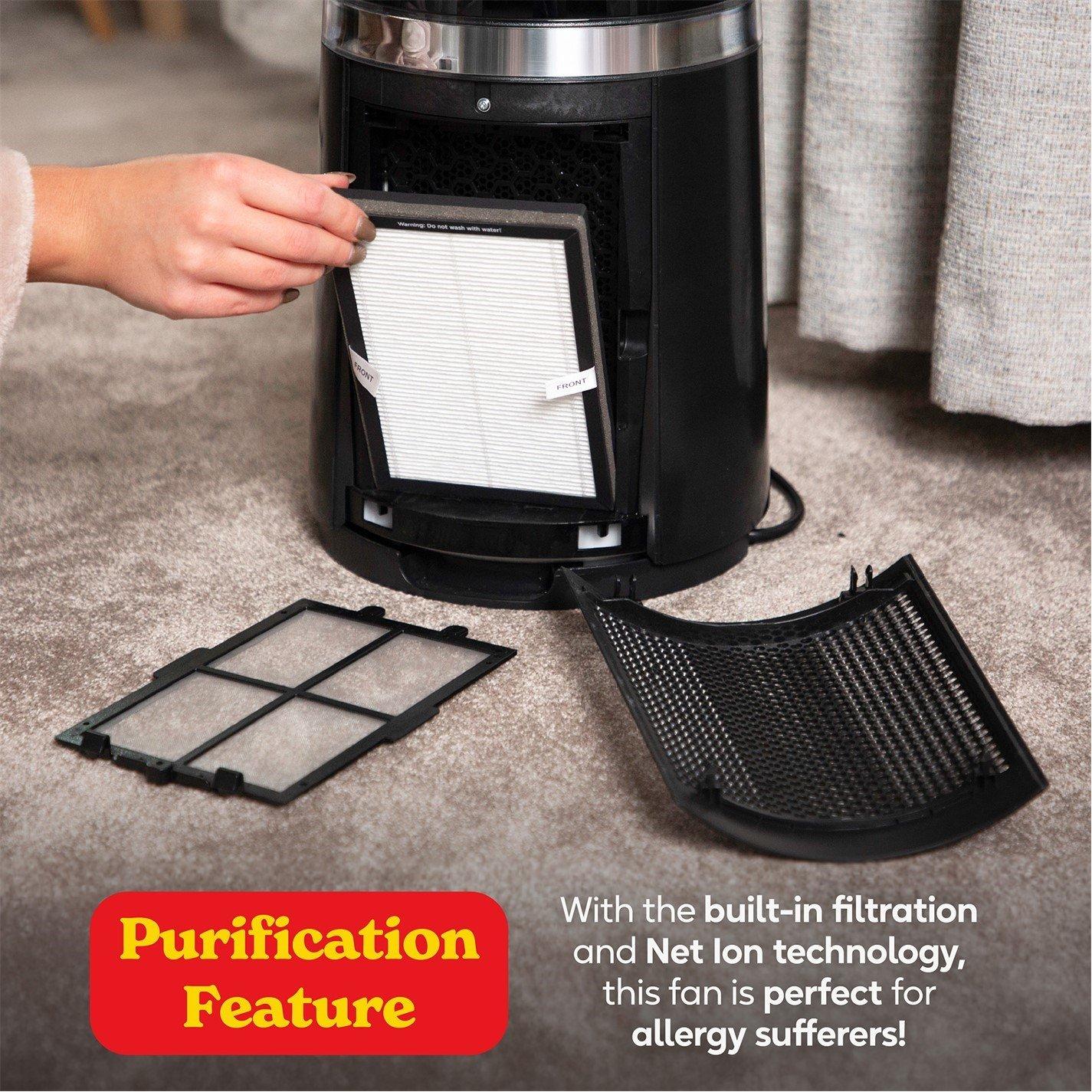 Black - Russell Hobbs - Bladeless Fan Cool and Heat in Black - 7