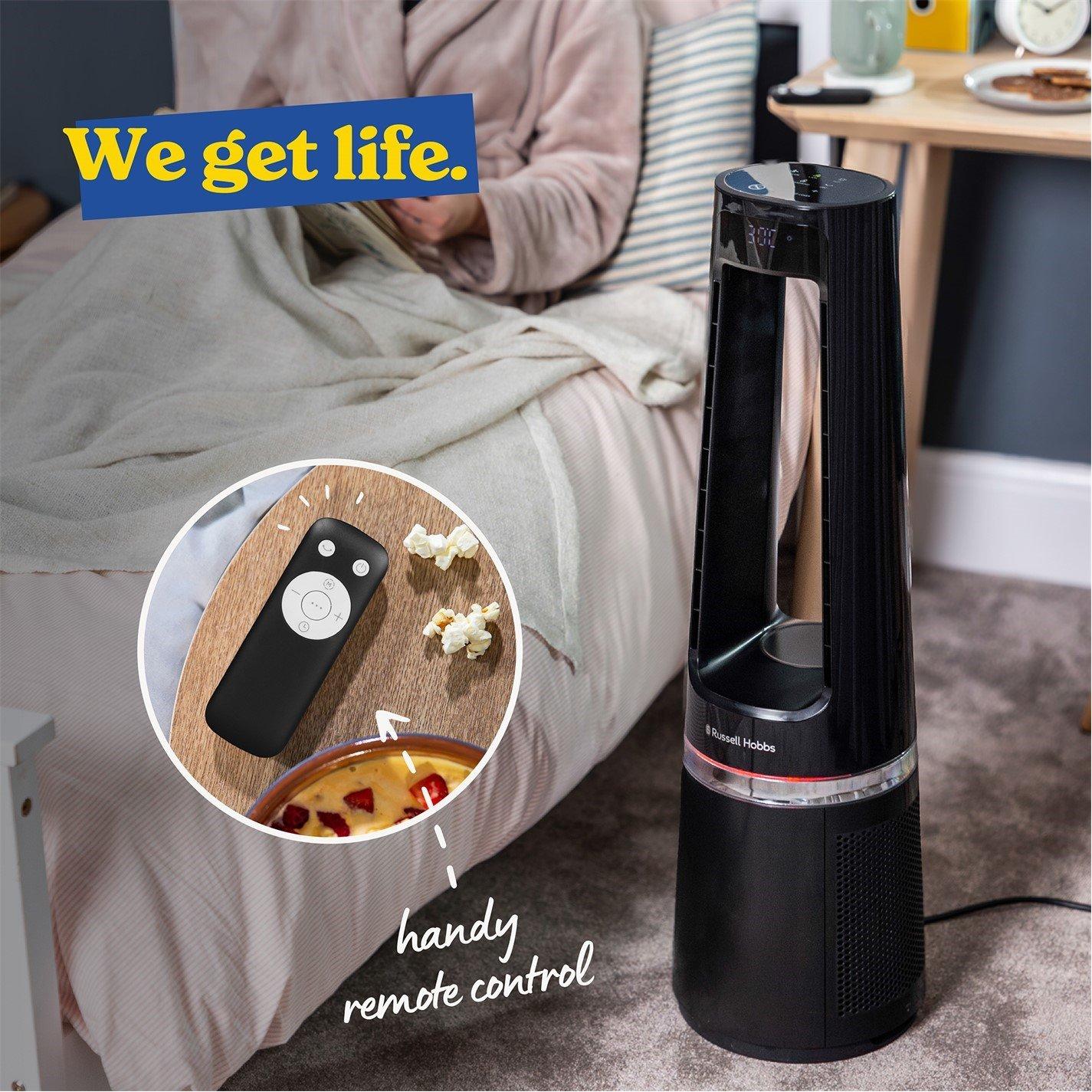 Black - Russell Hobbs - Bladeless Fan Cool and Heat in Black - 8