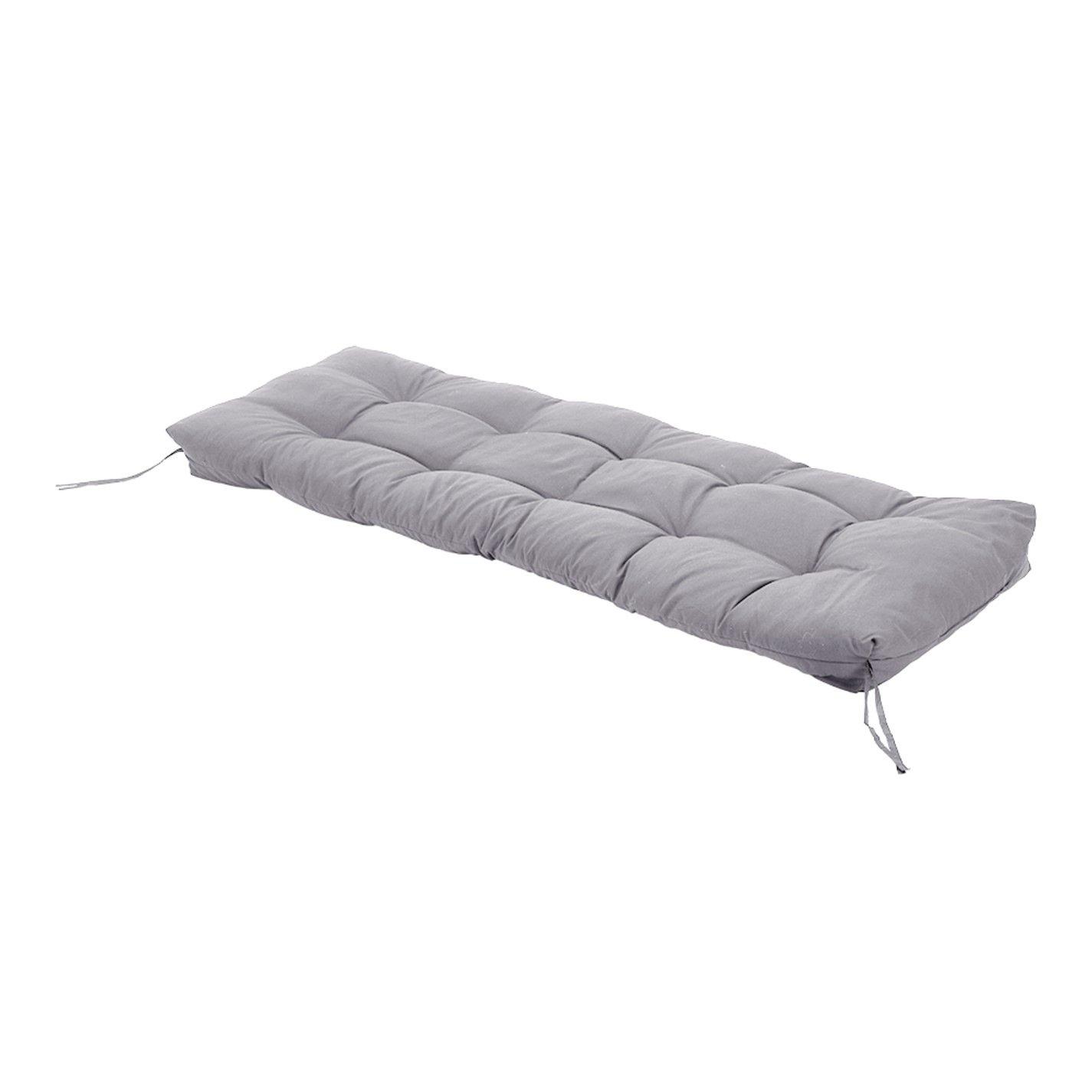 Grey - Breeins - 130cm Garden Bench Seating Cushion Light Grey - 2