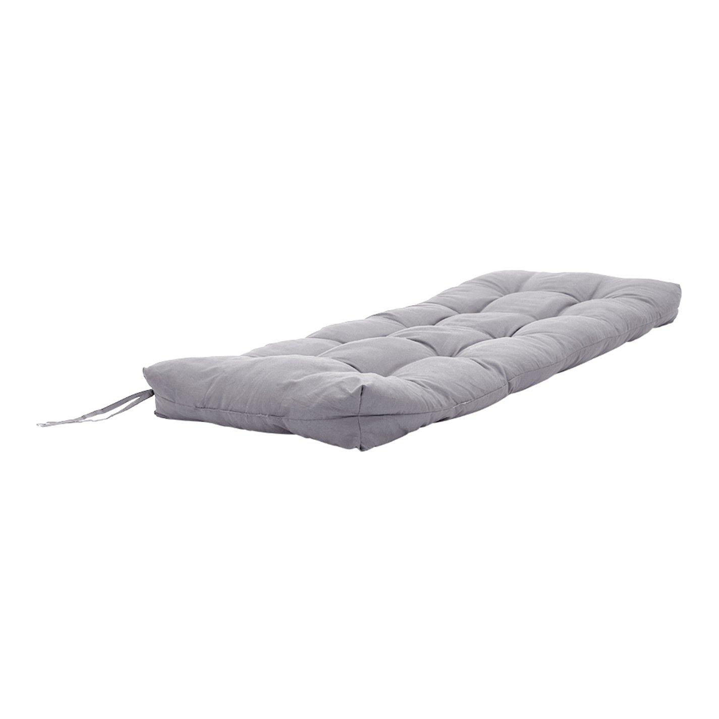 Grey - Breeins - 130cm Garden Bench Seating Cushion Light Grey - 4