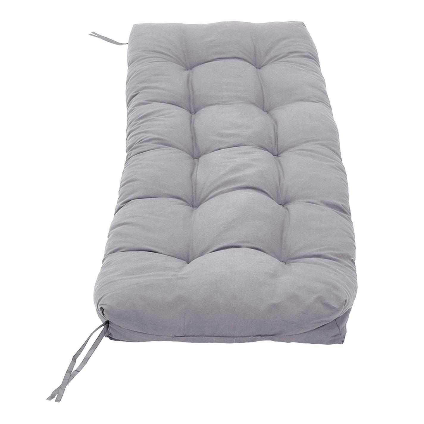 Grey - Breeins - 130cm Garden Bench Seating Cushion Light Grey - 5