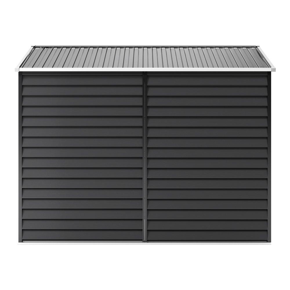 Black - Breeins - 8x8Fts Charcoal Steel Tool Shed Charcoal Black - 4