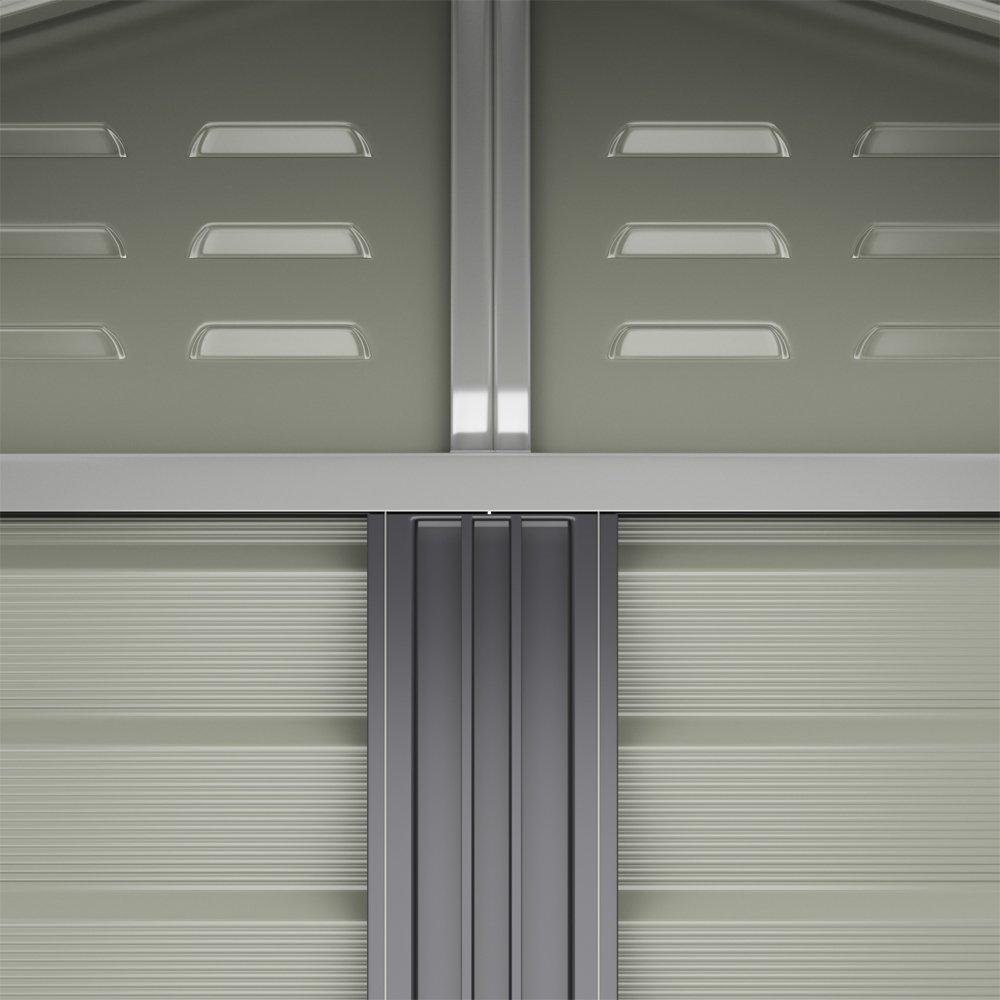 Black - Breeins - 8x8Fts Charcoal Steel Tool Shed Charcoal Black - 10