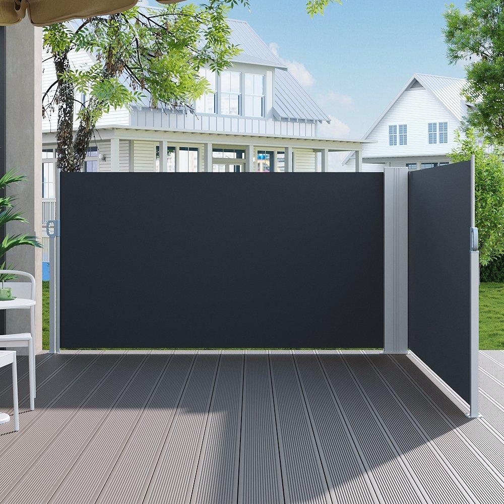 Grey - Breeins - Outdoor Retractable Privacy Awning, Grey - 1