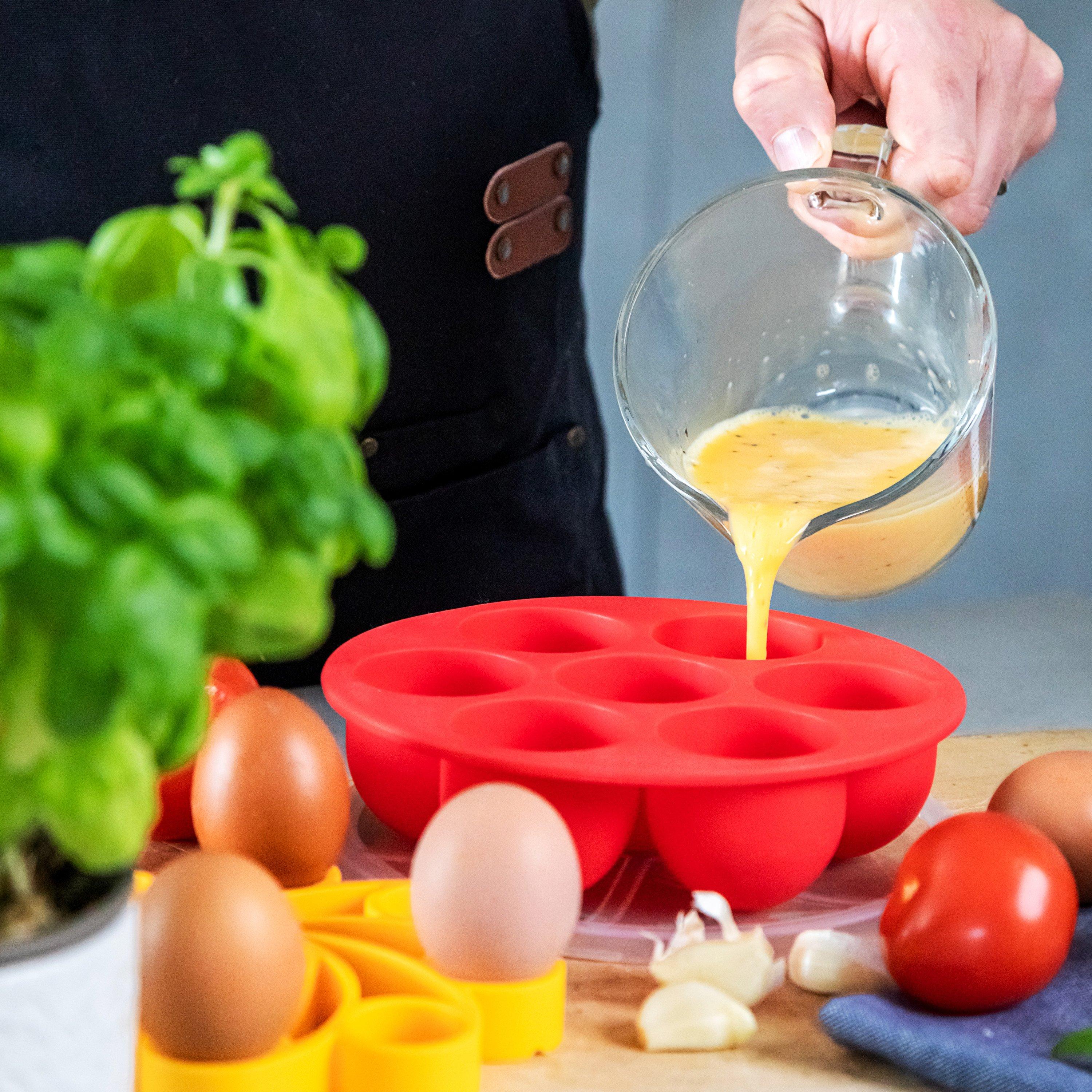 Red - Instant Pot - Silicone Egg Ring and Egg Bites Set S - 5