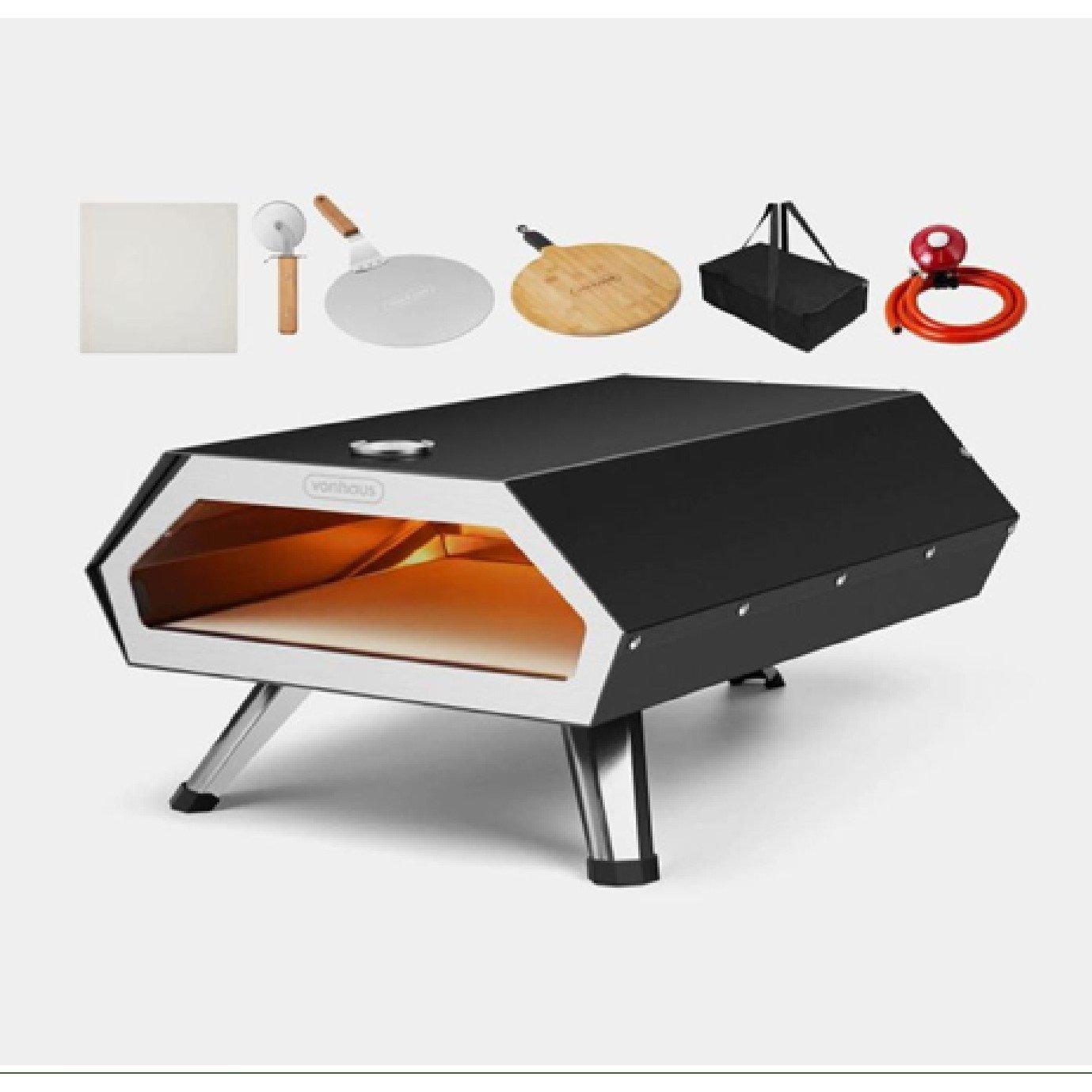 Black - VonHaus - Gas Pizza Oven - 1