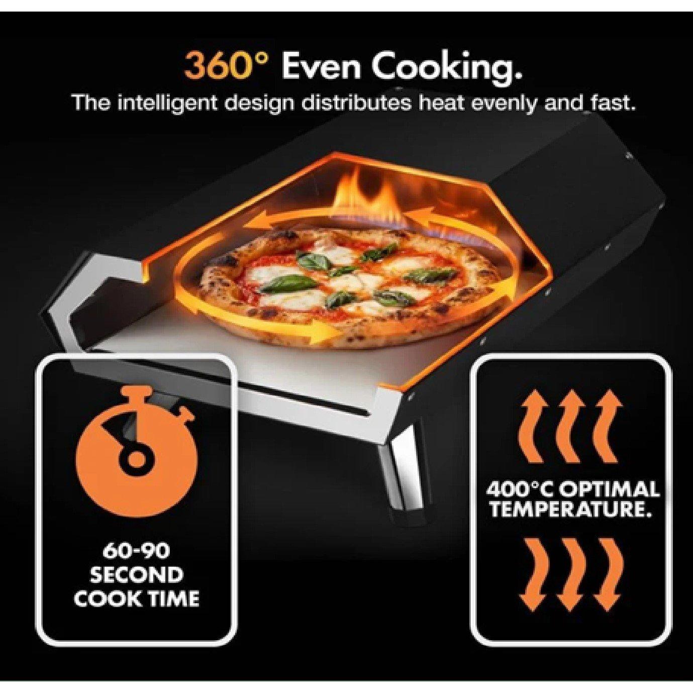 Black - VonHaus - Gas Pizza Oven - 3