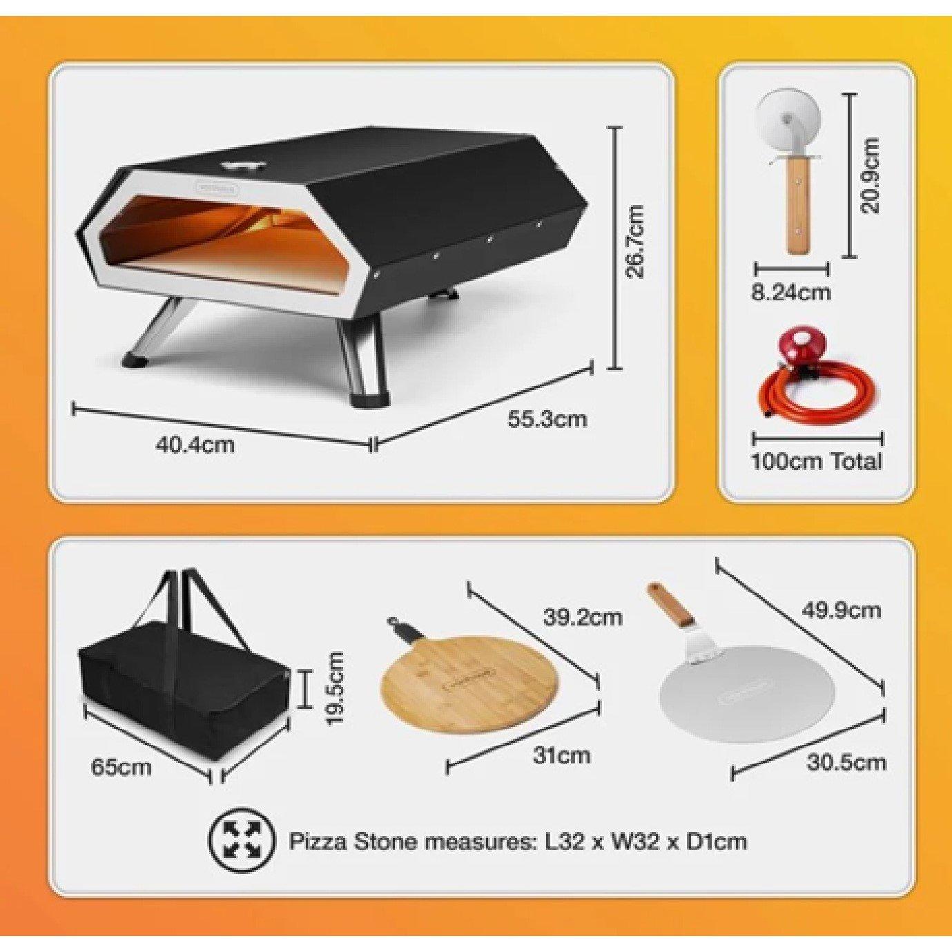 Black - VonHaus - Gas Pizza Oven - 4