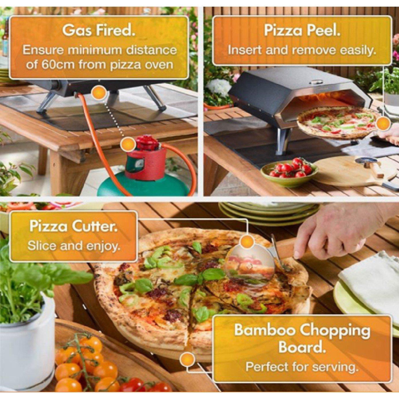 Black - VonHaus - Gas Pizza Oven - 5