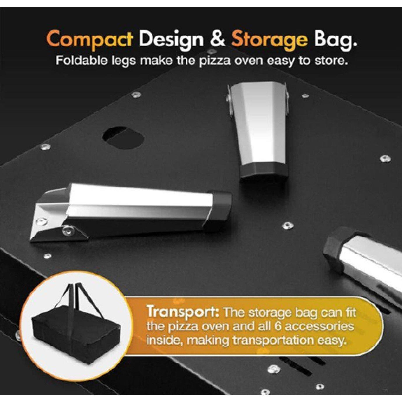 Black - VonHaus - Gas Pizza Oven - 8