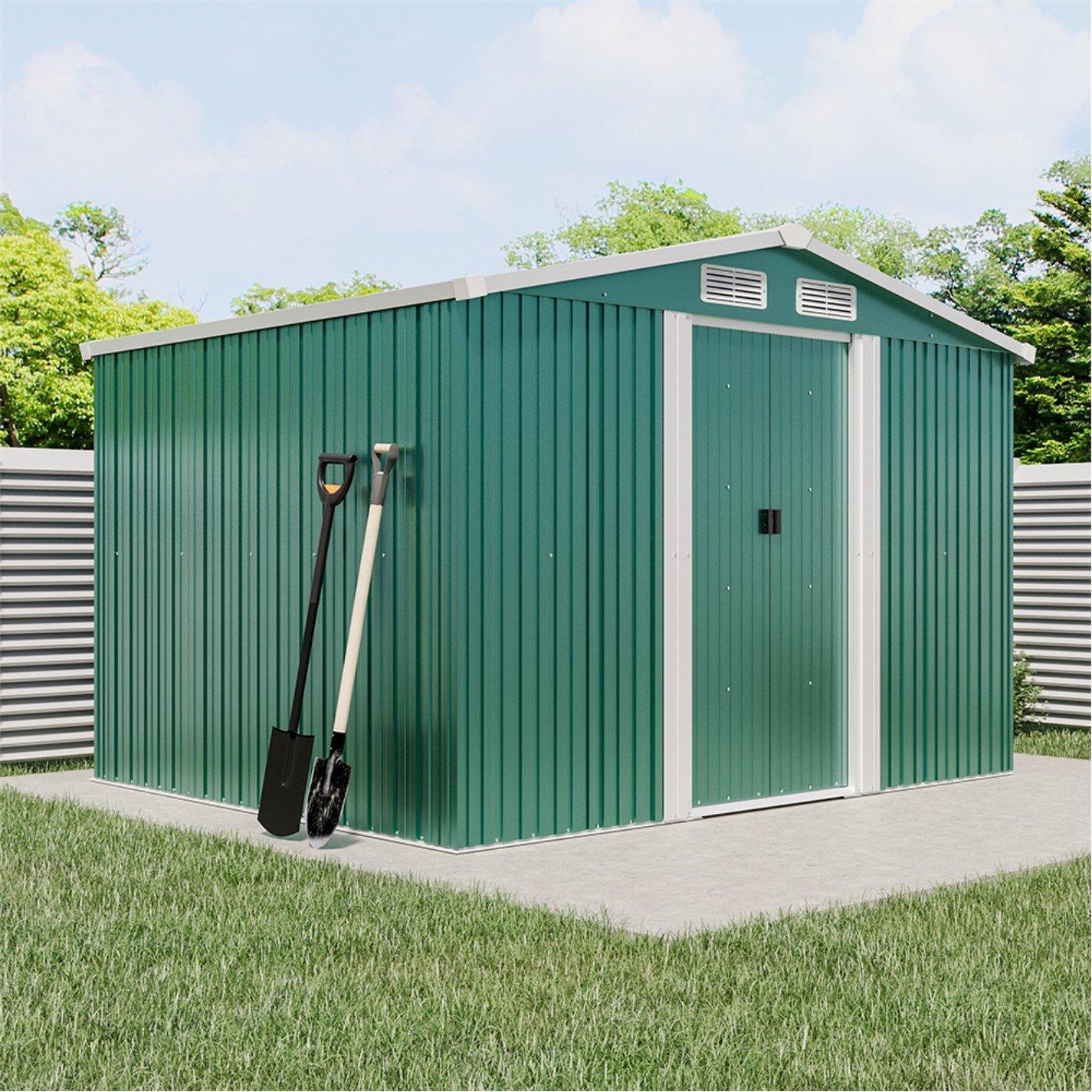 Green - Breeins - Outdoor 6x8Fts Metal Storage Shed Green - 2
