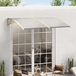 Breeins 120cm Window Awning Canopy with Brackets White