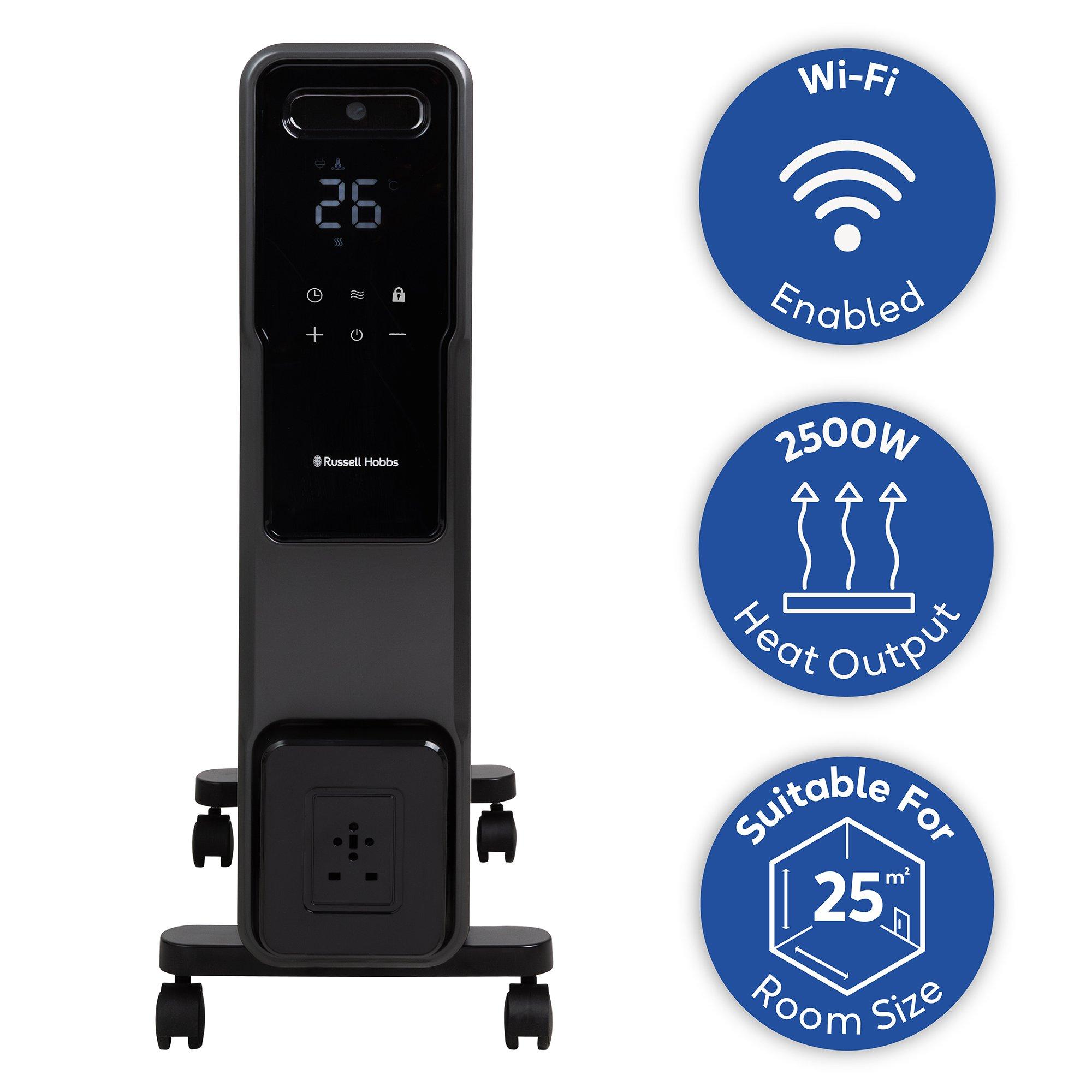 Graphite - Russell Hobbs - RHOFR2500-M-D-SMT Smart Oil Filled Radiator - 11