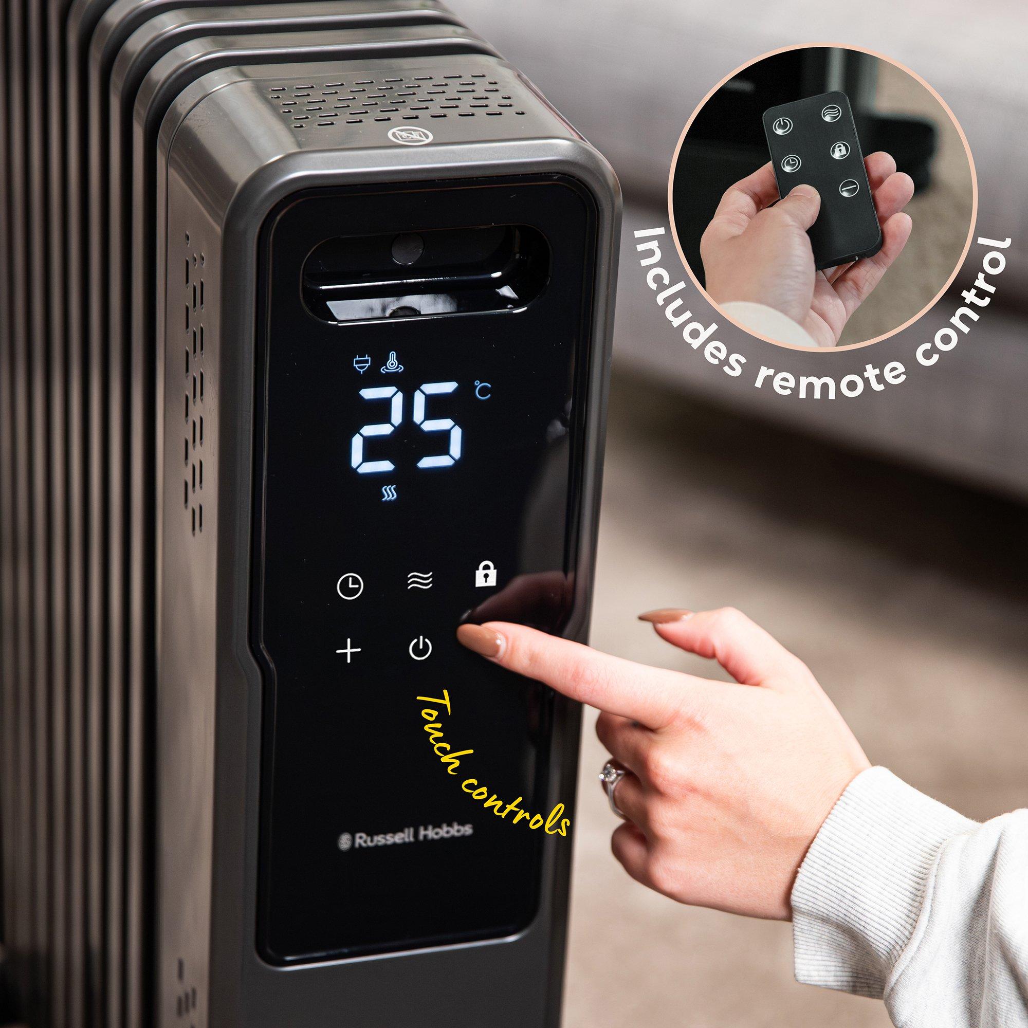 Graphite - Russell Hobbs - RHOFR2500-M-D-SMT Smart Oil Filled Radiator - 6