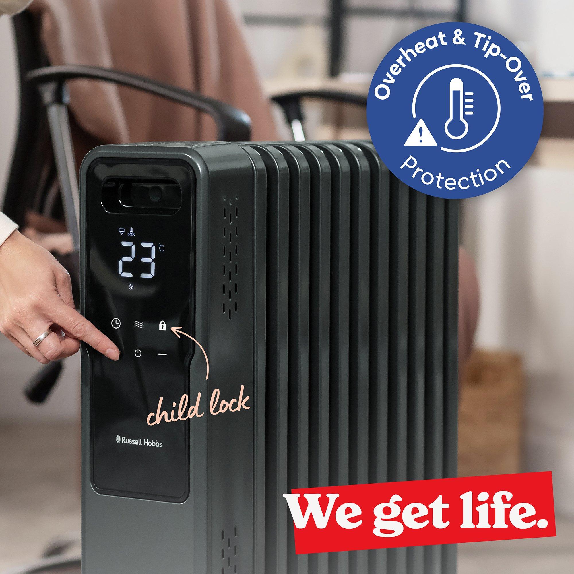 Graphite - Russell Hobbs - RHOFR2500-M-D-SMT Smart Oil Filled Radiator - 10