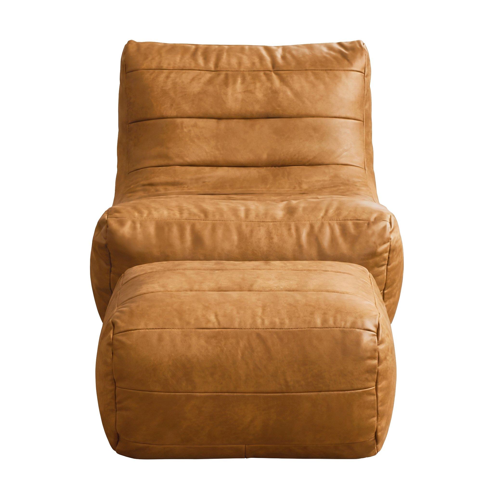 Brown - Urban Meuble - Bean Bag Faux Leather Lounge - 11