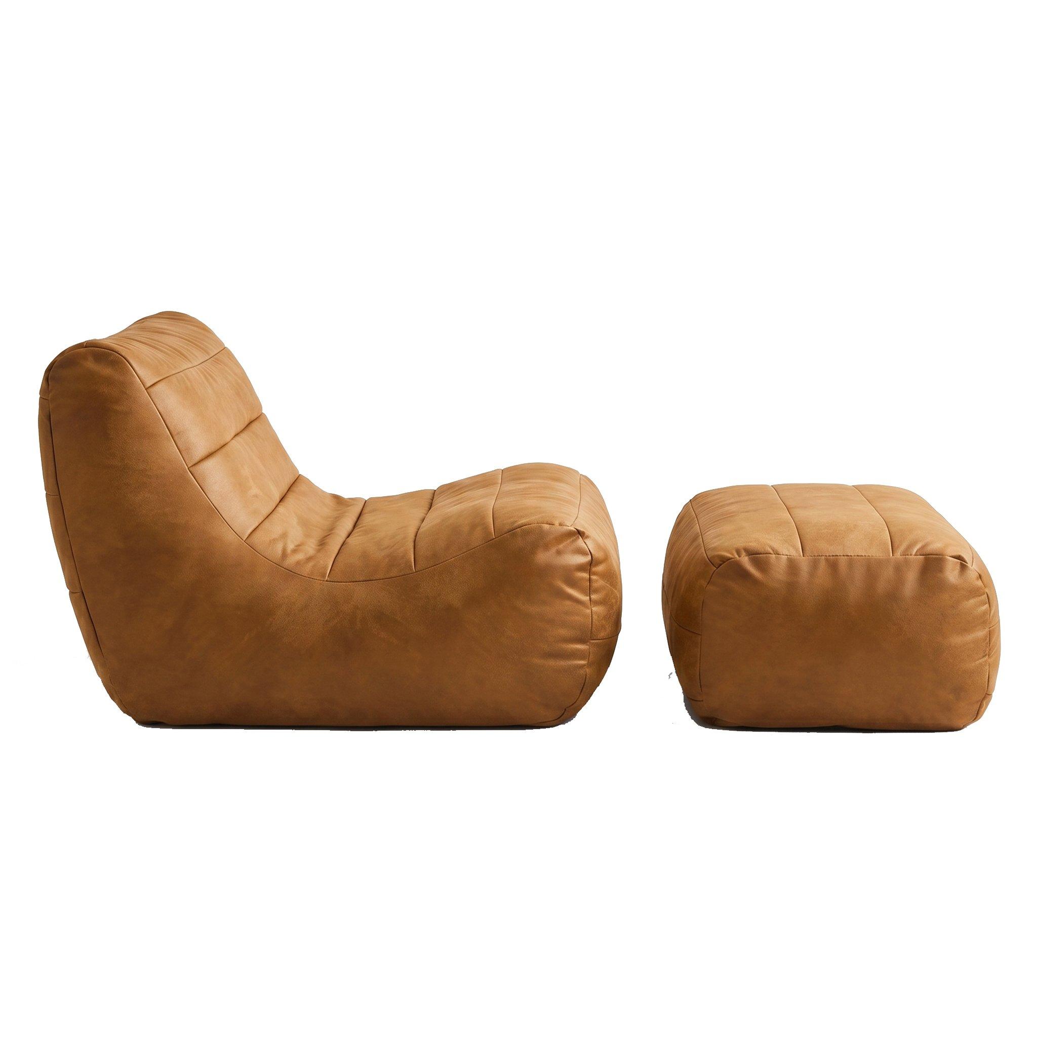 Brown - Urban Meuble - Bean Bag Faux Leather Lounge - 12