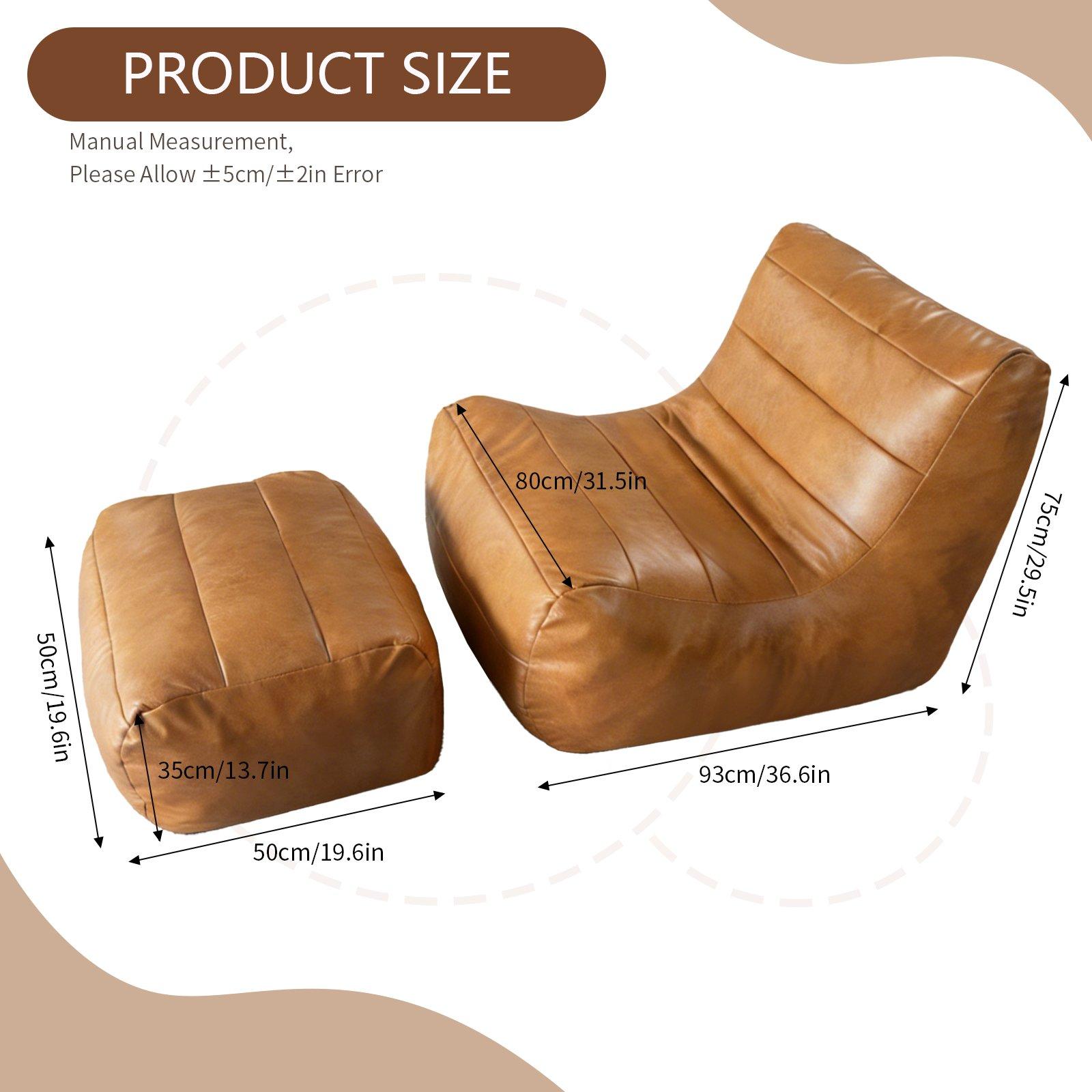 Brown - Urban Meuble - Bean Bag Faux Leather Lounge - 6
