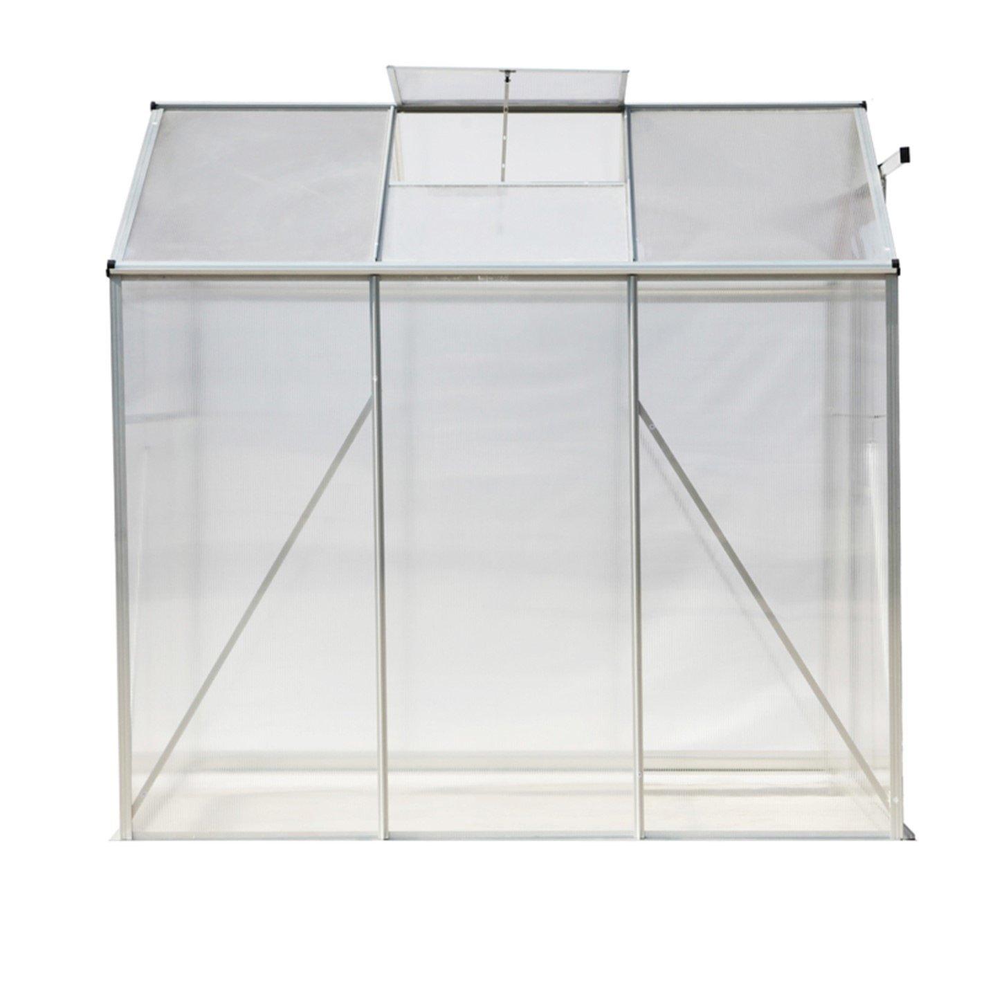 White - Breeins - Outdoor 6x6Fts Aluminium Greenhouse With No Base - 3