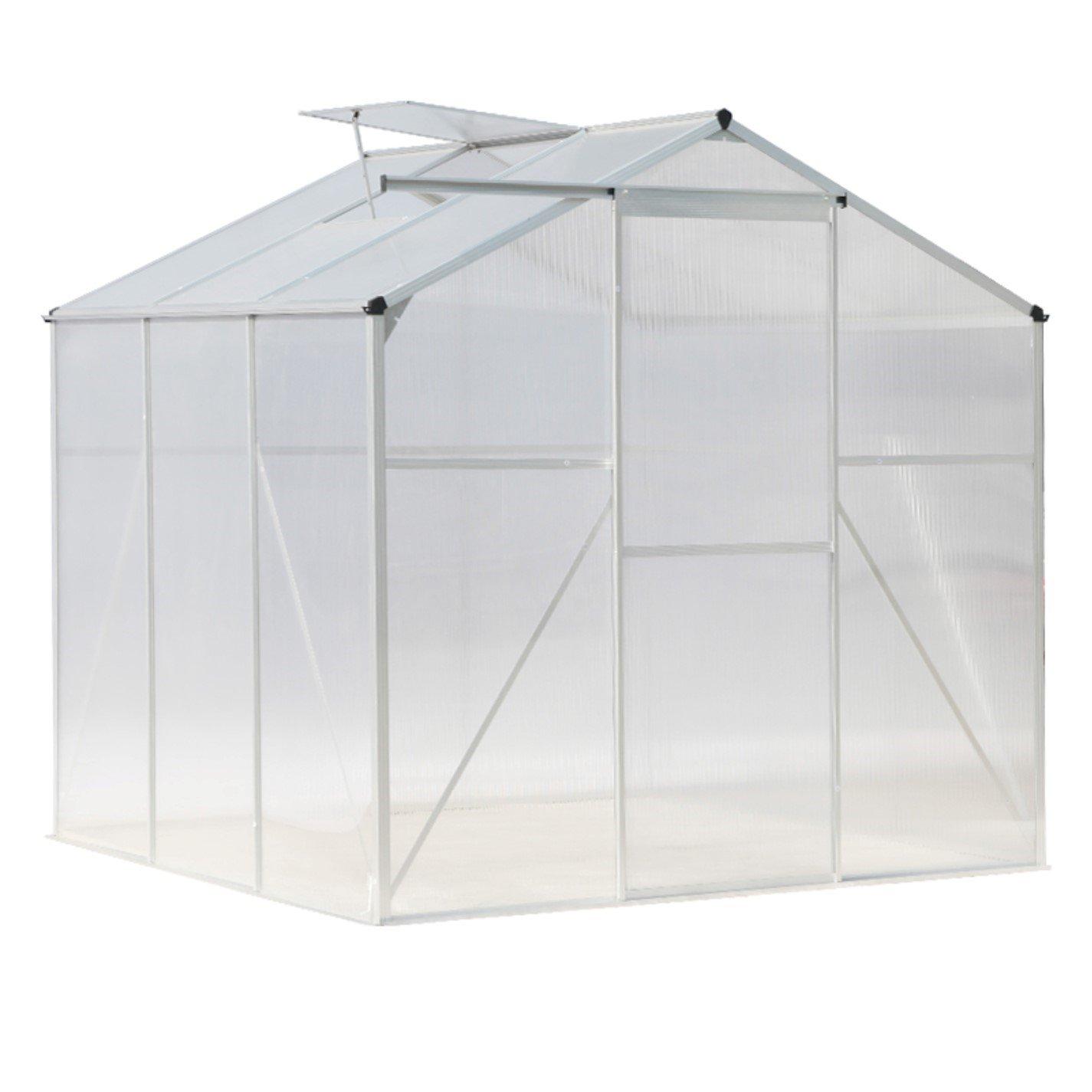 White - Breeins - Outdoor 6x6Fts Aluminium Greenhouse With No Base - 4