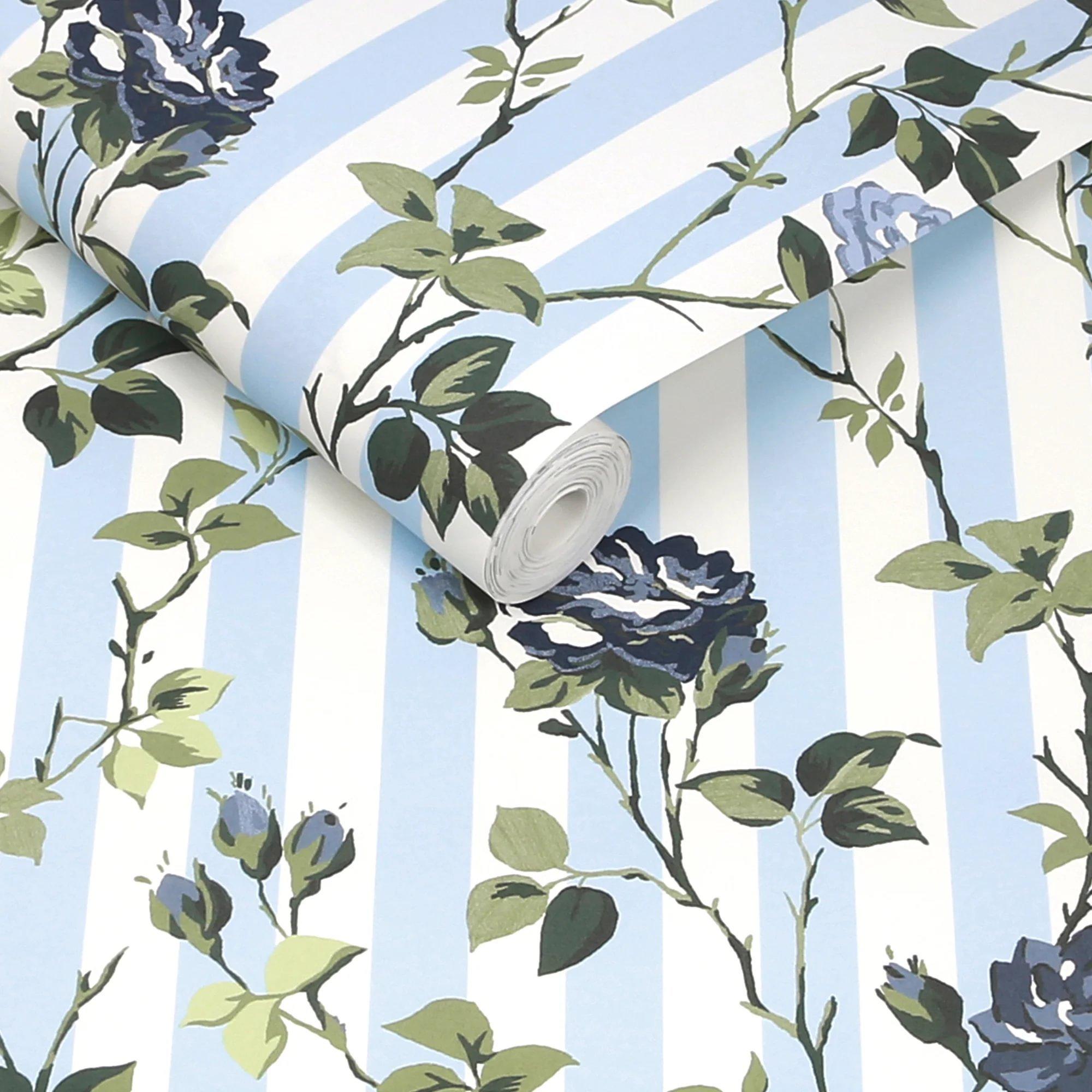 Blue - Cath Kidston - Climbing Rose Blue Wallpaper - 3