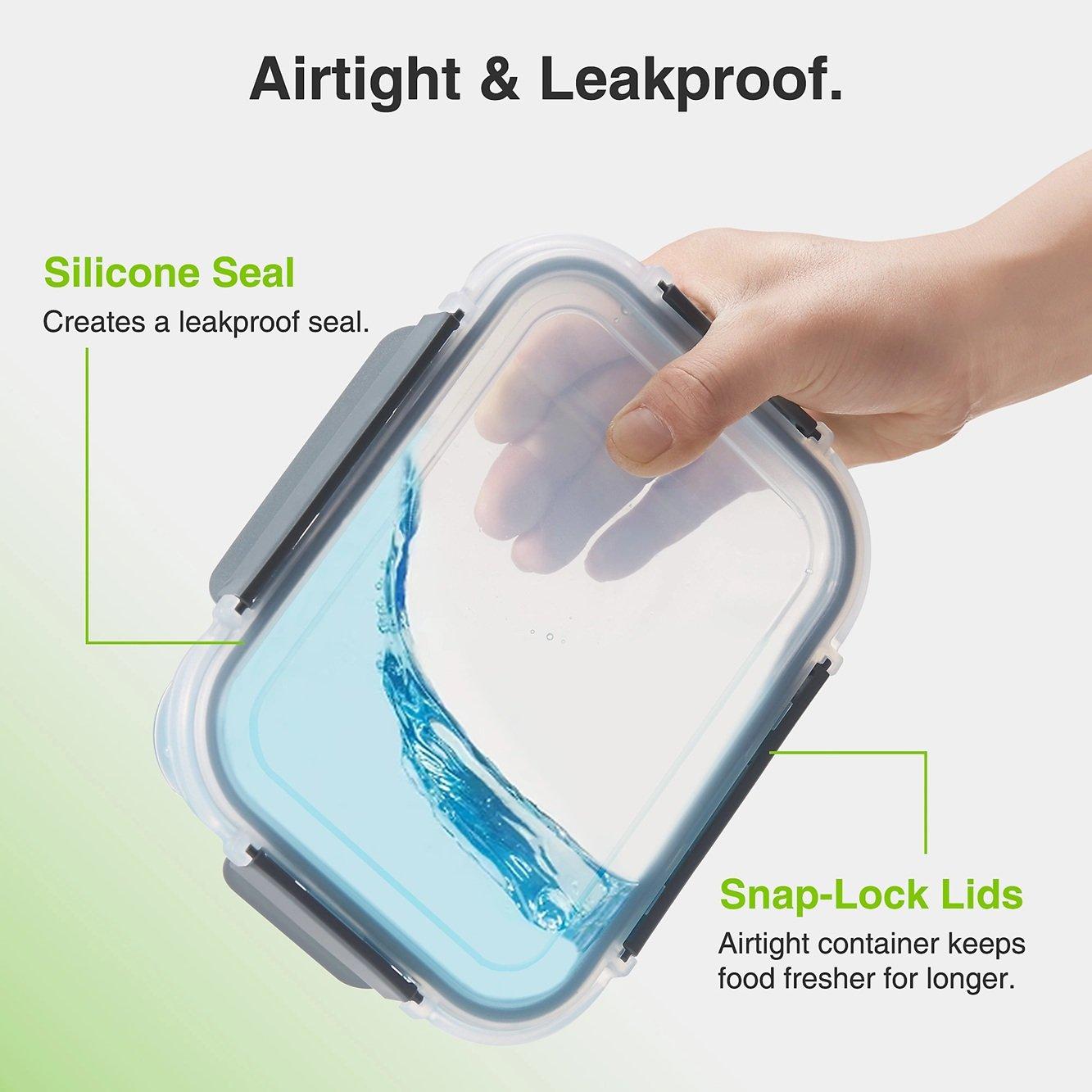 Clear - VonHaus - Glass Food Storage Containers – 12 Piece Set - 7