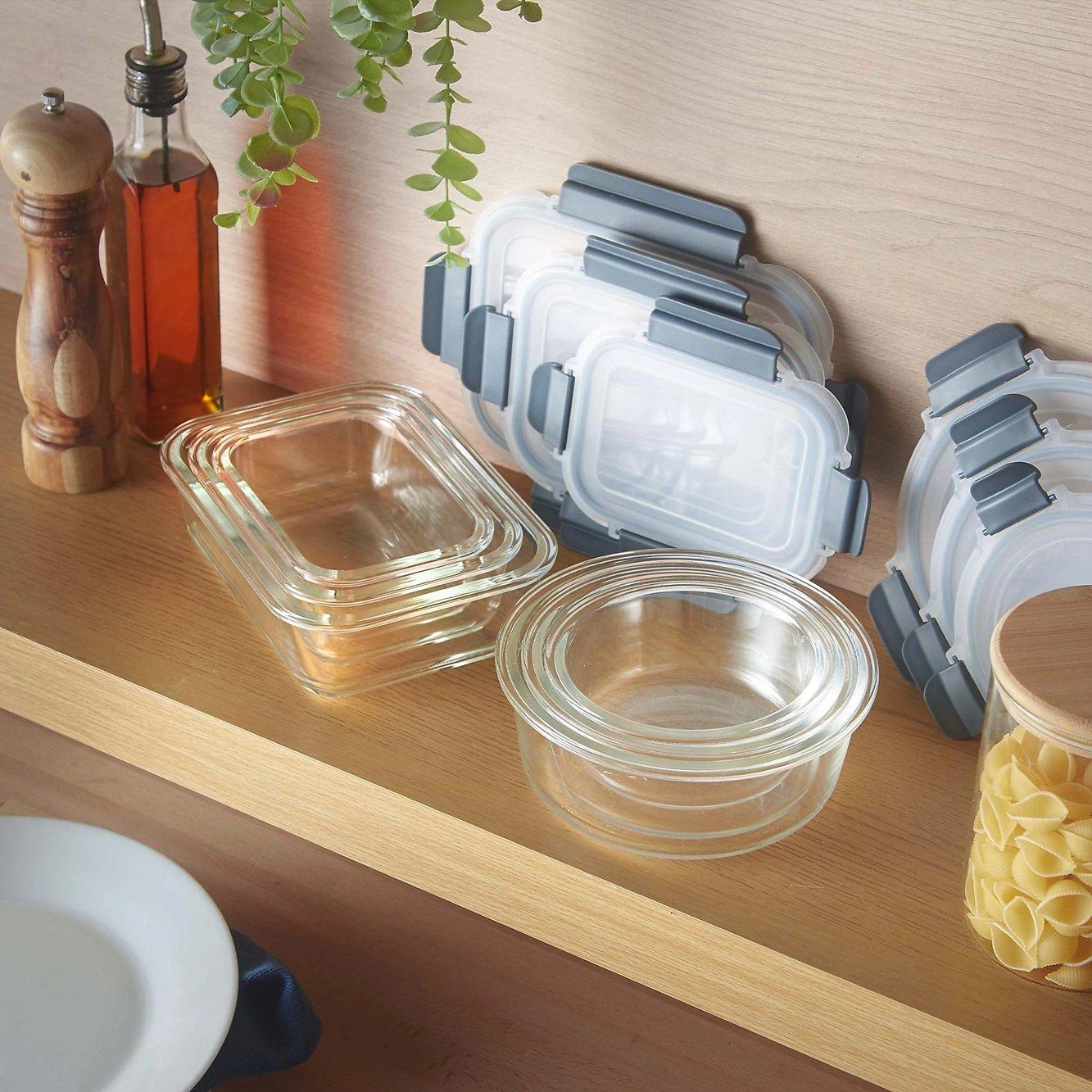 Clear - VonHaus - Glass Food Storage Containers – 12 Piece Set - 9