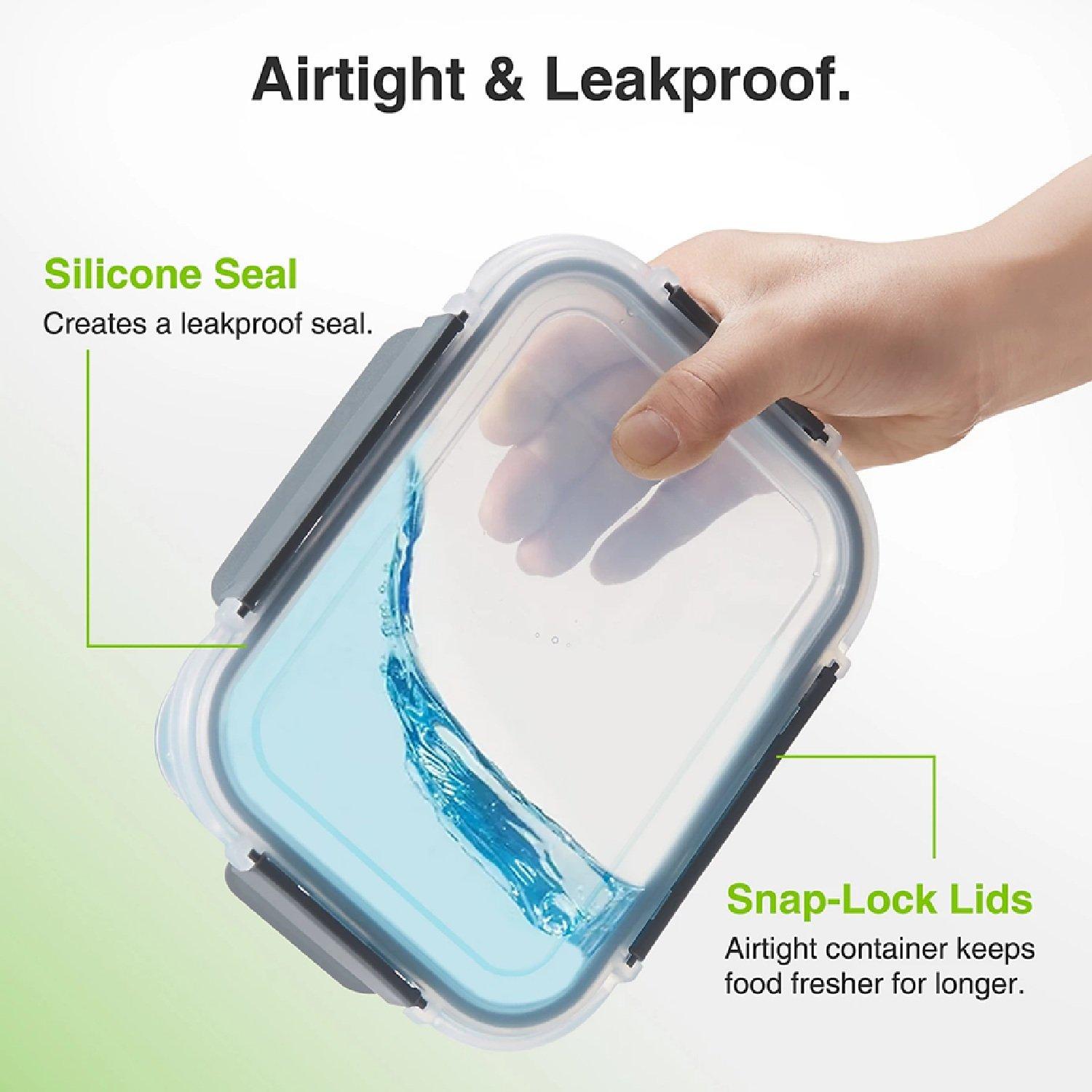 Clear - VonHaus - Glass Food Storage Containers – 3 Piece Set - 3