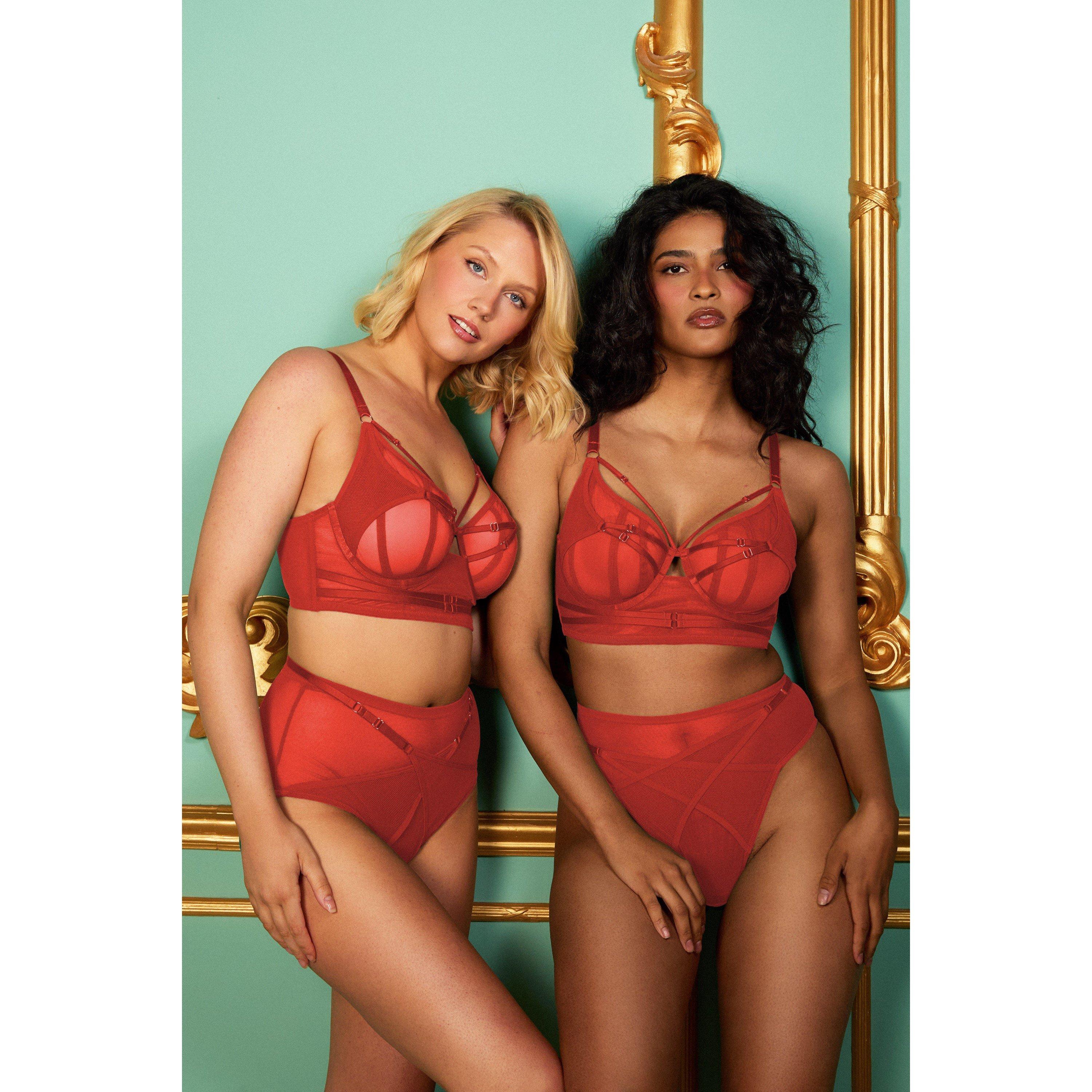 Playful Promises Women's Eddie Ruby Crossover Balconette Bra Red - 44E